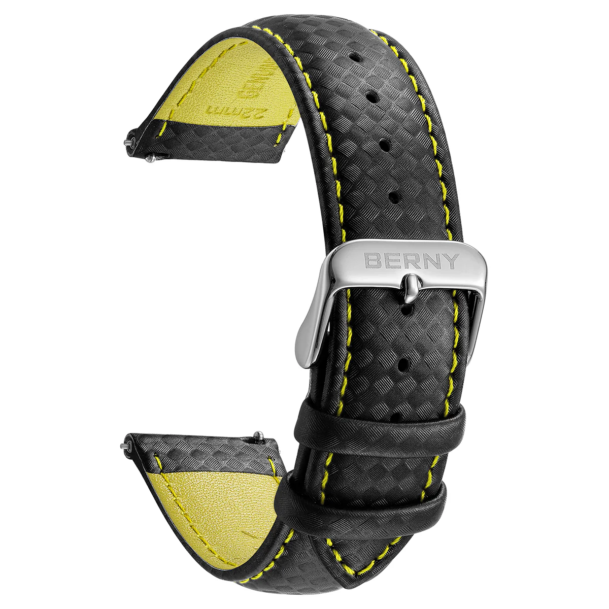 BERNY-Carbon Fiber Leather Quick Release Watch Strap - Image 4