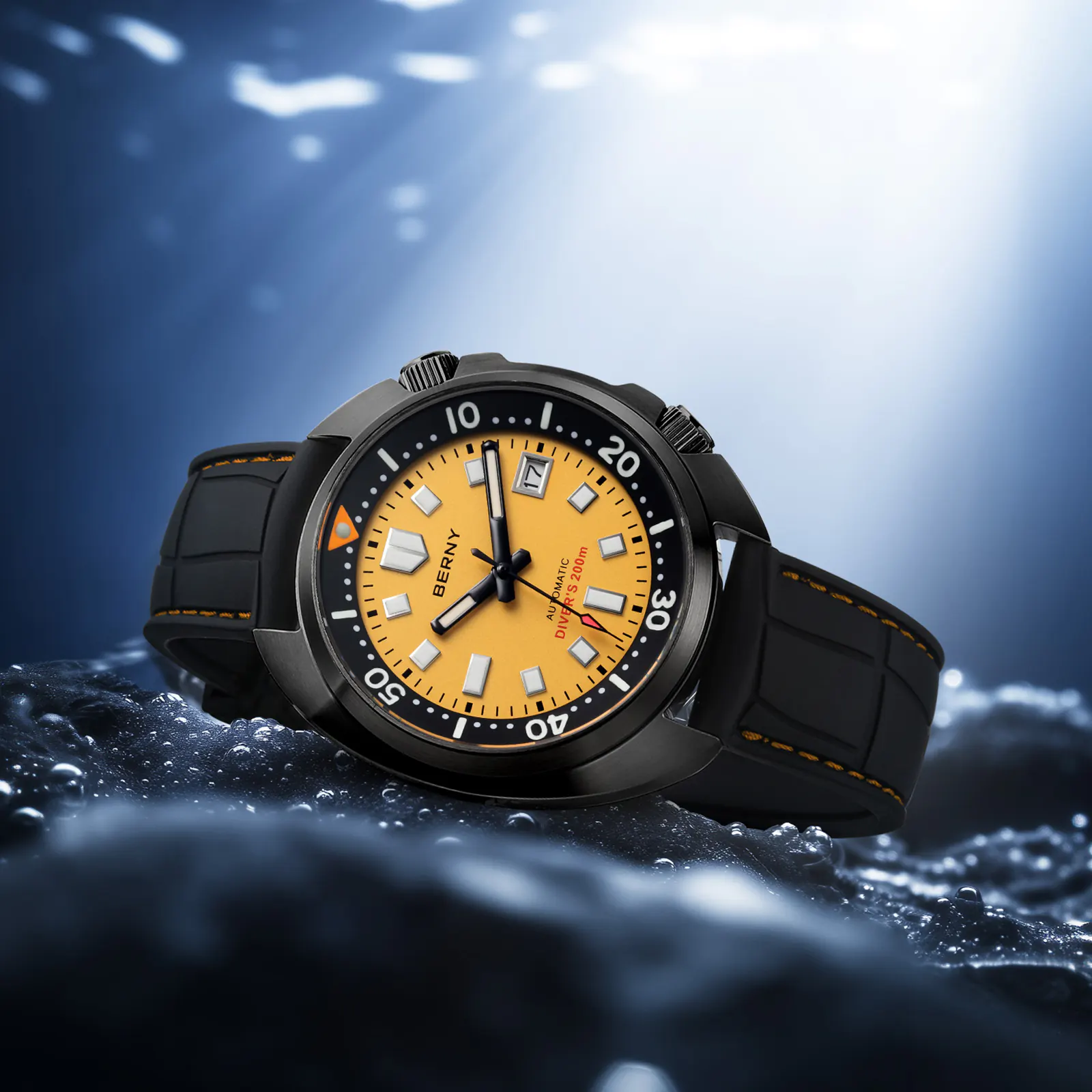 BERNY-Men Automatic Compressor-style Diver Watch V2 -AM1970M-BLK - Image 8