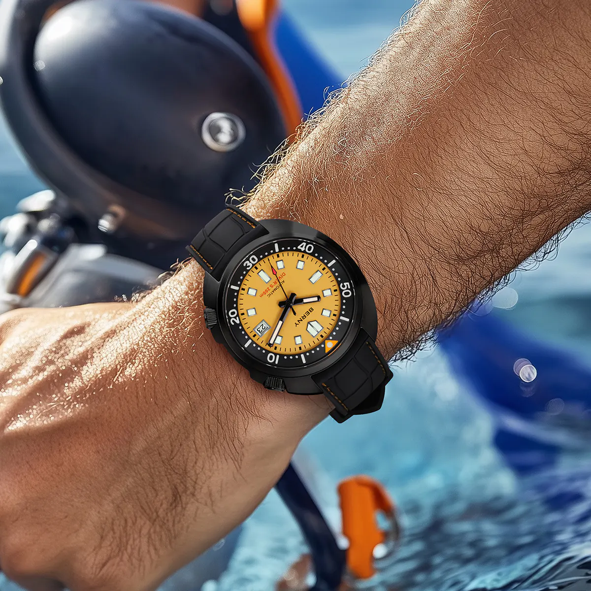 BERNY-Men Automatic Compressor-style Diver Watch V2 -AM1970M-BLK - Image 9