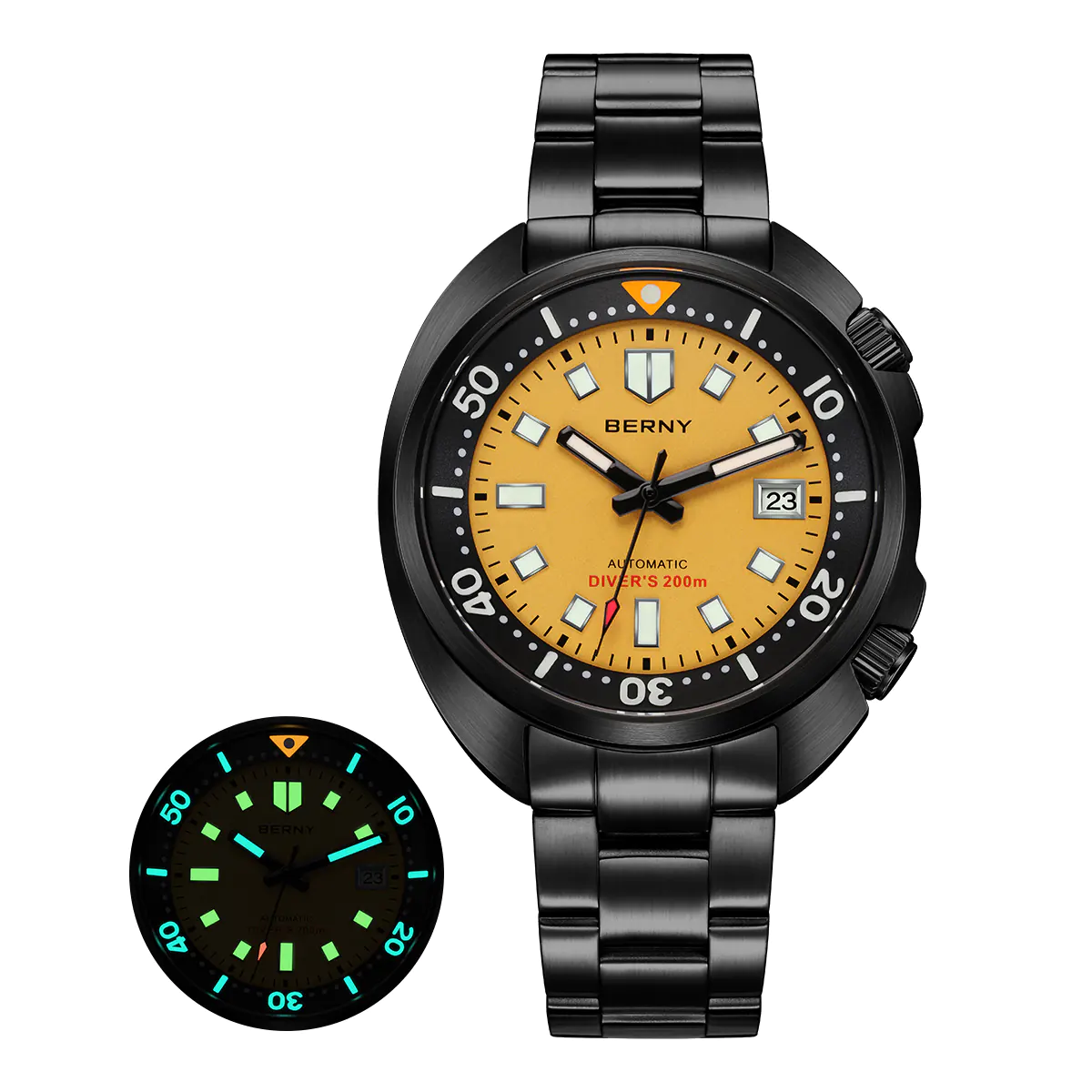 BERNY-Men Automatic Compressor-style Diver Watch V2 -AM1970MS-BLK - Image 10