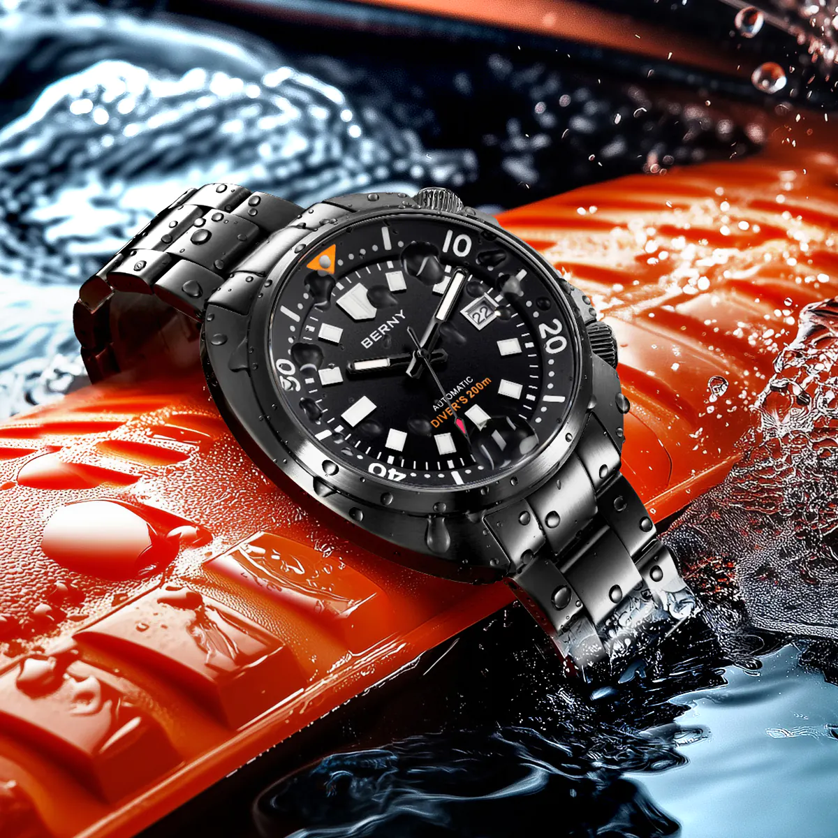 BERNY-Men Automatic Compressor-style Diver Watch V2 -AM1970MS-BLK - Image 8