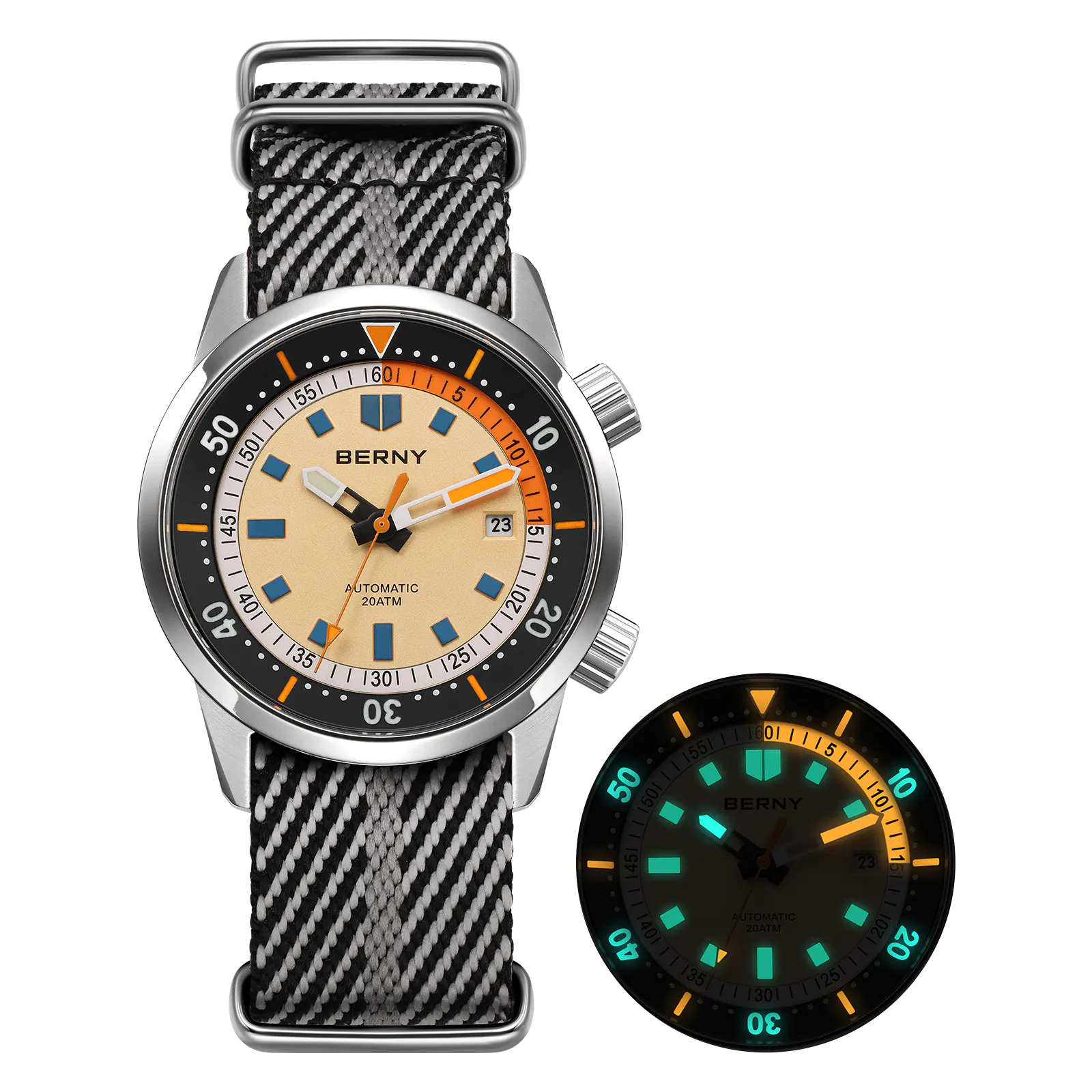 BERNY-Men Automatic Compressor-style Diver Watch V4-AM439MNY