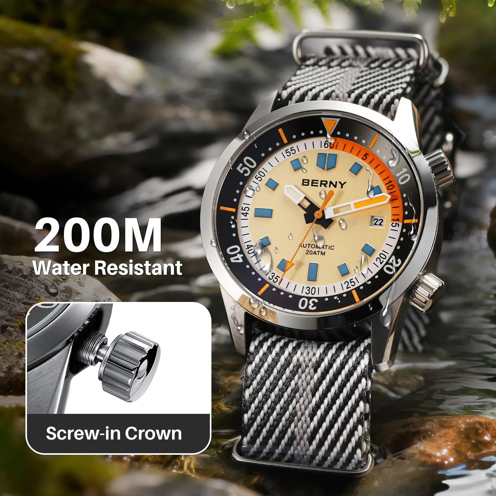 BERNY-Men Automatic Compressor-style Diver Watch V4-AM439MNY - Image 7