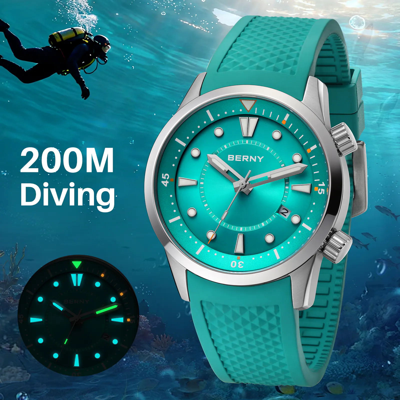 BERNY-Men Automatic Compressor-style Diver Watch V5-AM539M - Image 2
