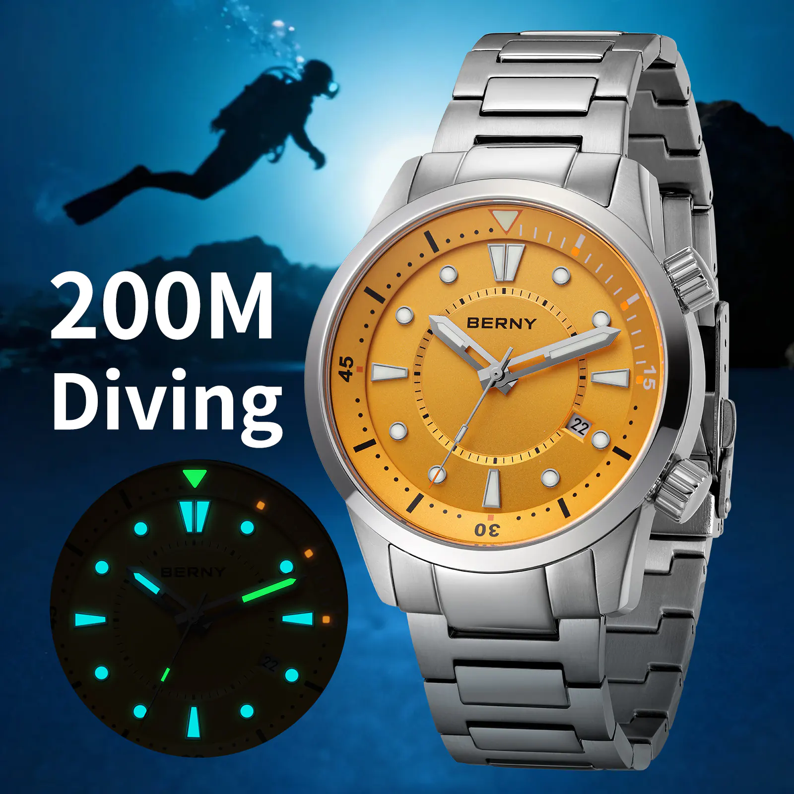 BERNY-Men Automatic Compressor-style Diver Watch V5-AM539MS - Image 2