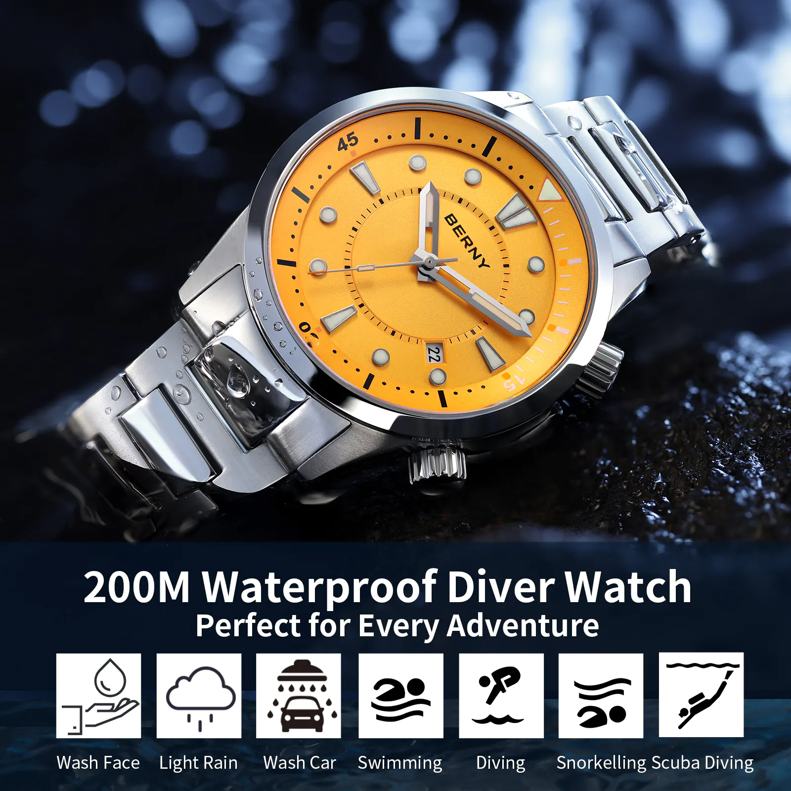 BERNY-Men Automatic Compressor-style Diver Watch V5-AM539MS - Image 4