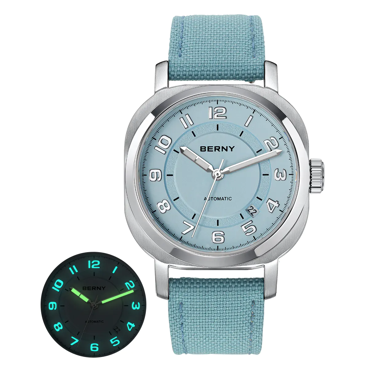 BERNY-Men Automatic Cushion Shaped Dress Watch-AM133V - Image 10