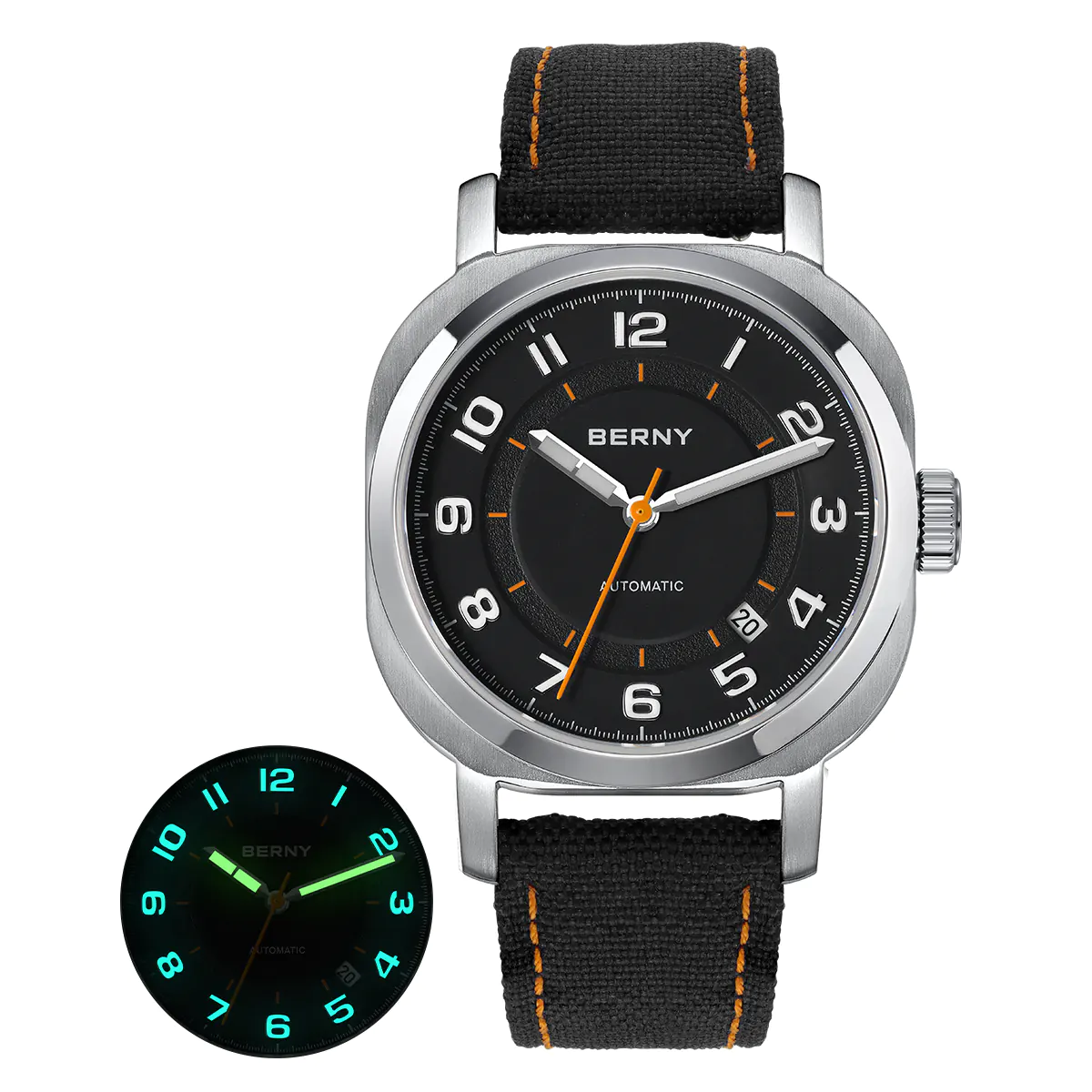 BERNY-Men Automatic Cushion Shaped Dress Watch-AM133V - Image 9
