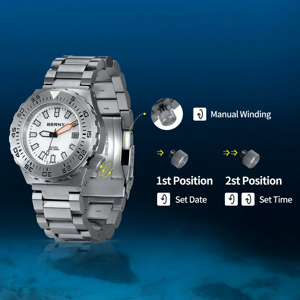 BERNY-Men Automatic Diver Watch-AM09026M - Image 11