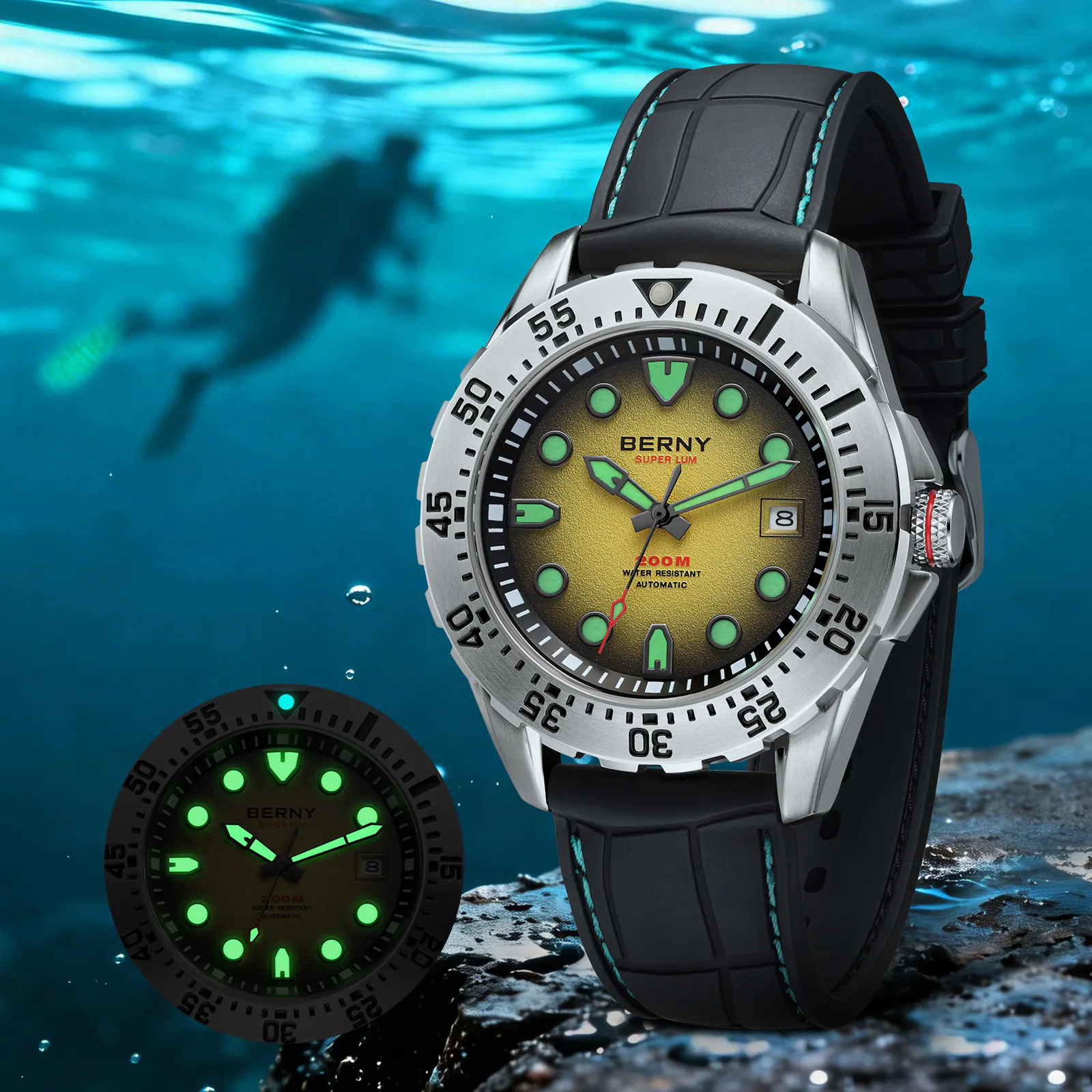 BERNY-Men Automatic Diver Watch-AM151M - Image 3