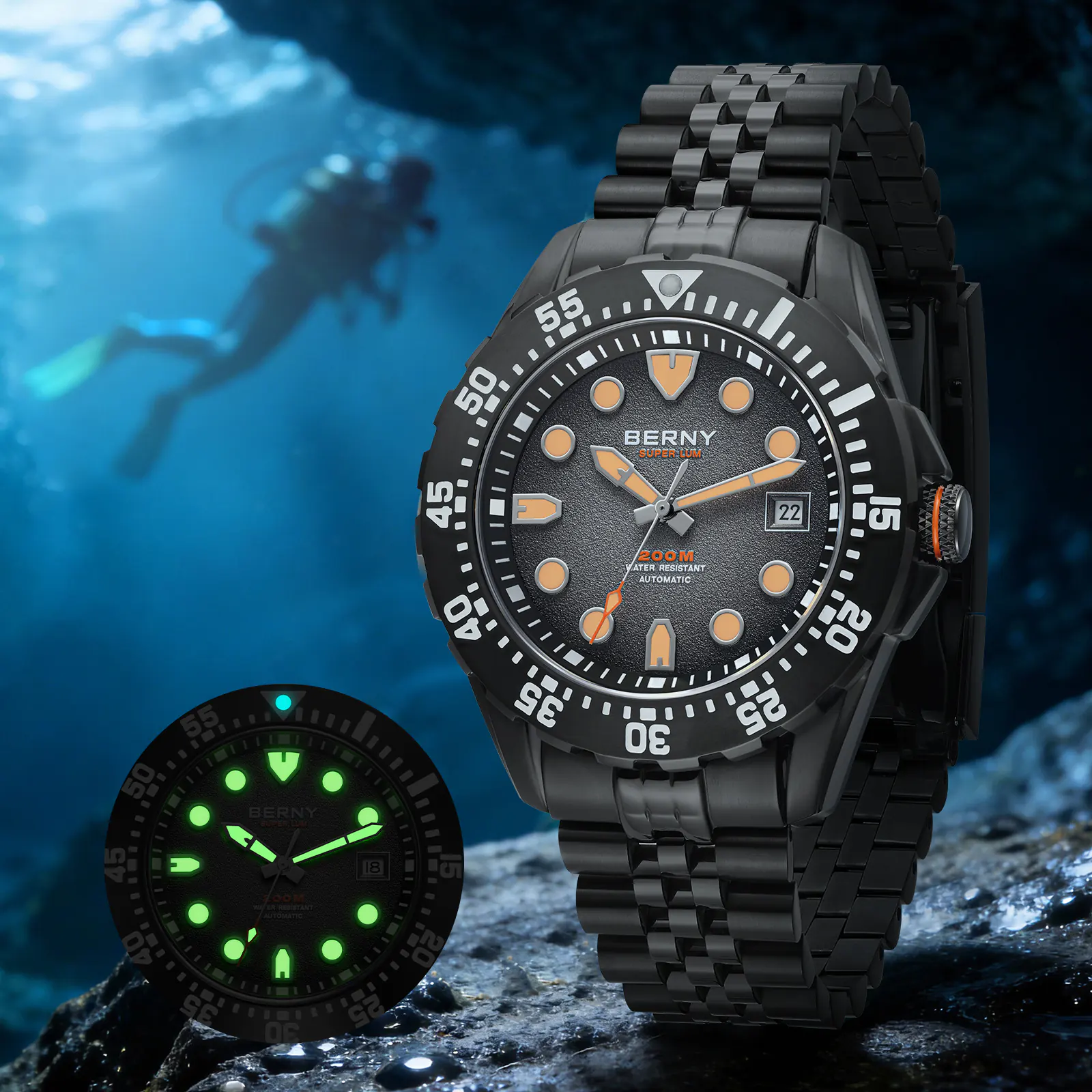 BERNY-Men Automatic Diver Watch-AM151MS - Image 3