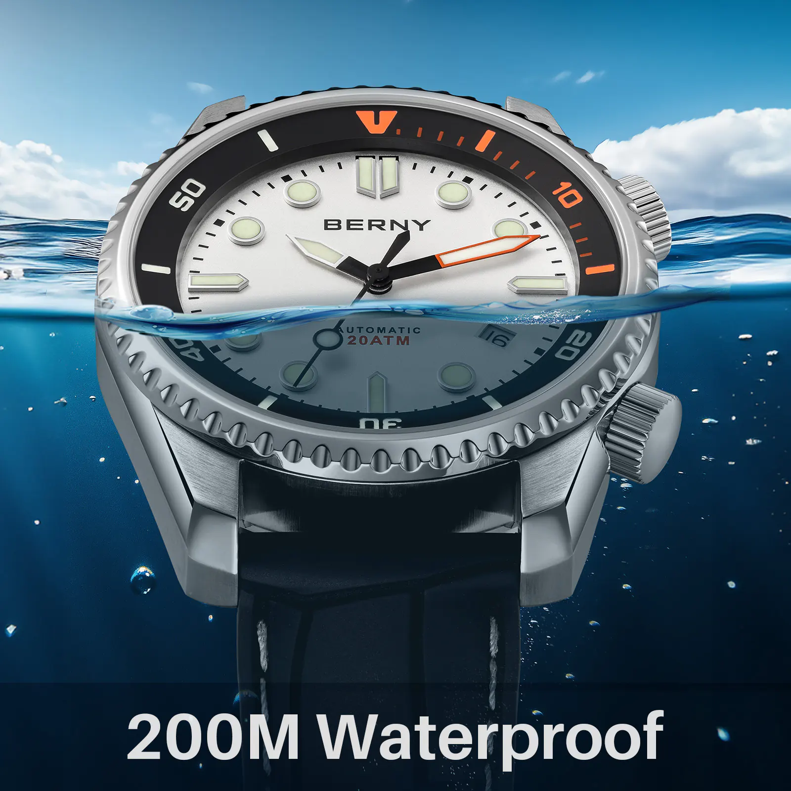BERNY-Men Automatic Diver Watch-AM155M - Image 11