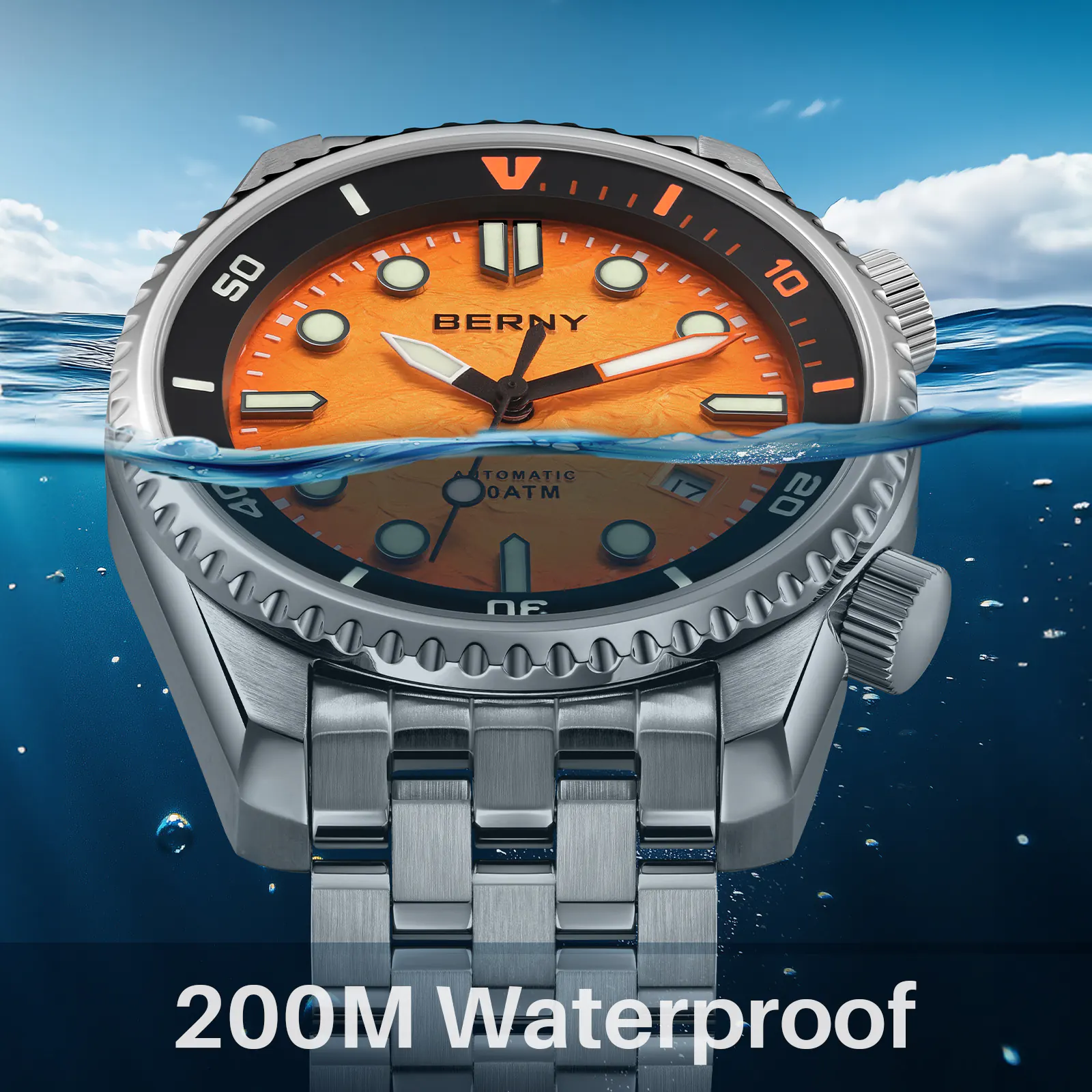 BERNY-Men Automatic Diver Watch-AM155MS - Image 14