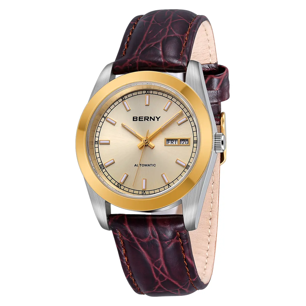 BERNY-Men Automatic Dress Watch Day Date-AM009M - Image 3