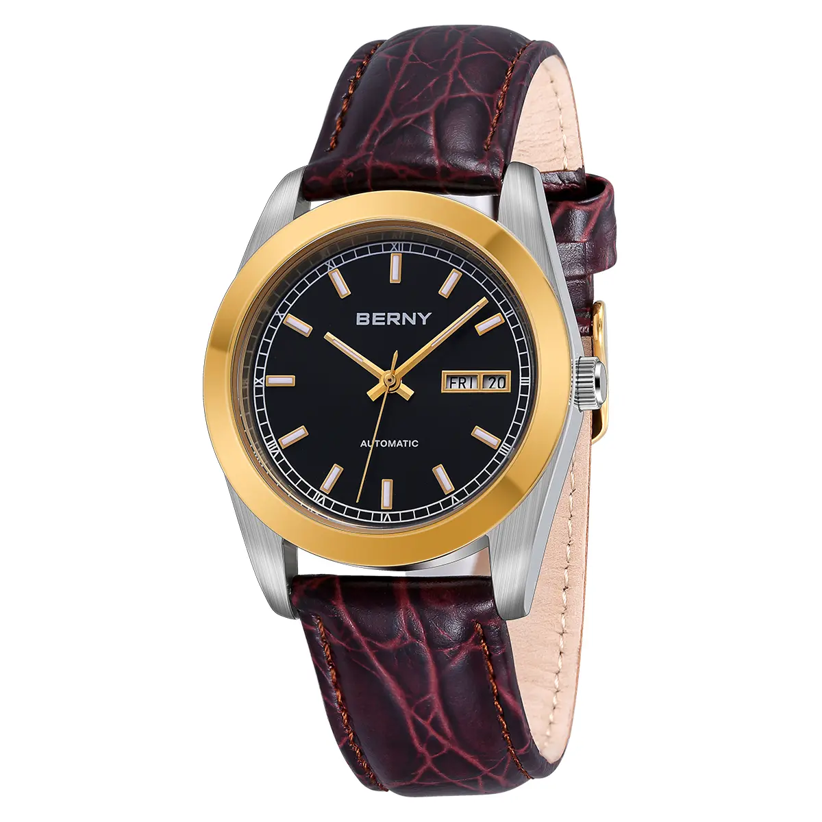 BERNY-Men Automatic Dress Watch Day Date-AM009M - Image 4