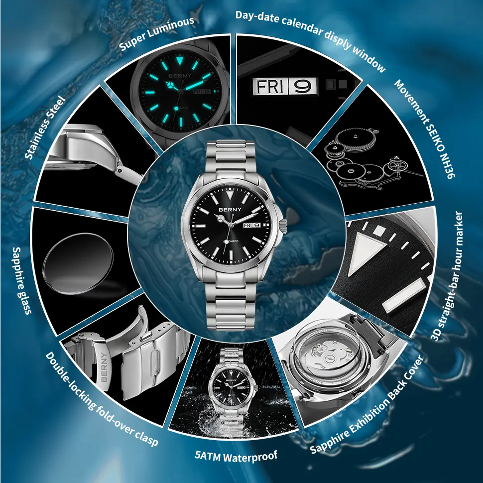BERNY-Men Automatic Dress Watch-AM023M - Image 3