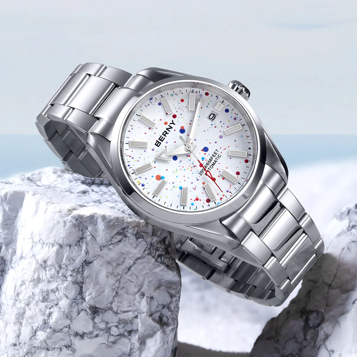 BERNY-Men Automatic Splatter Art Watch-AM230M - Image 4