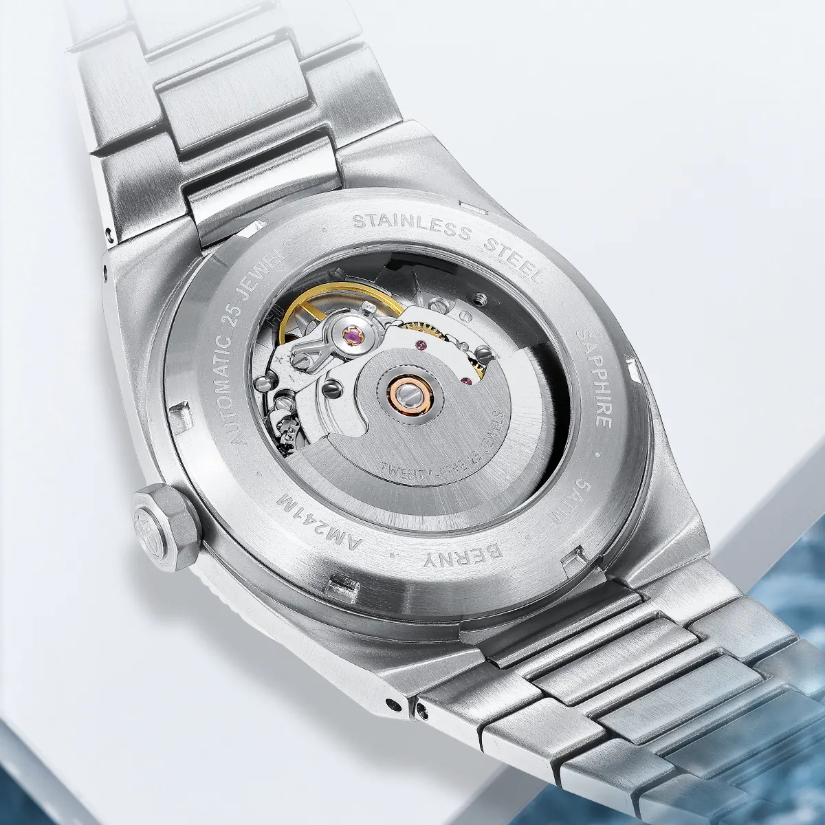 BERNY-Men Automatic Dress Watch- Interchangeable Bezel- AM241M - Image 5