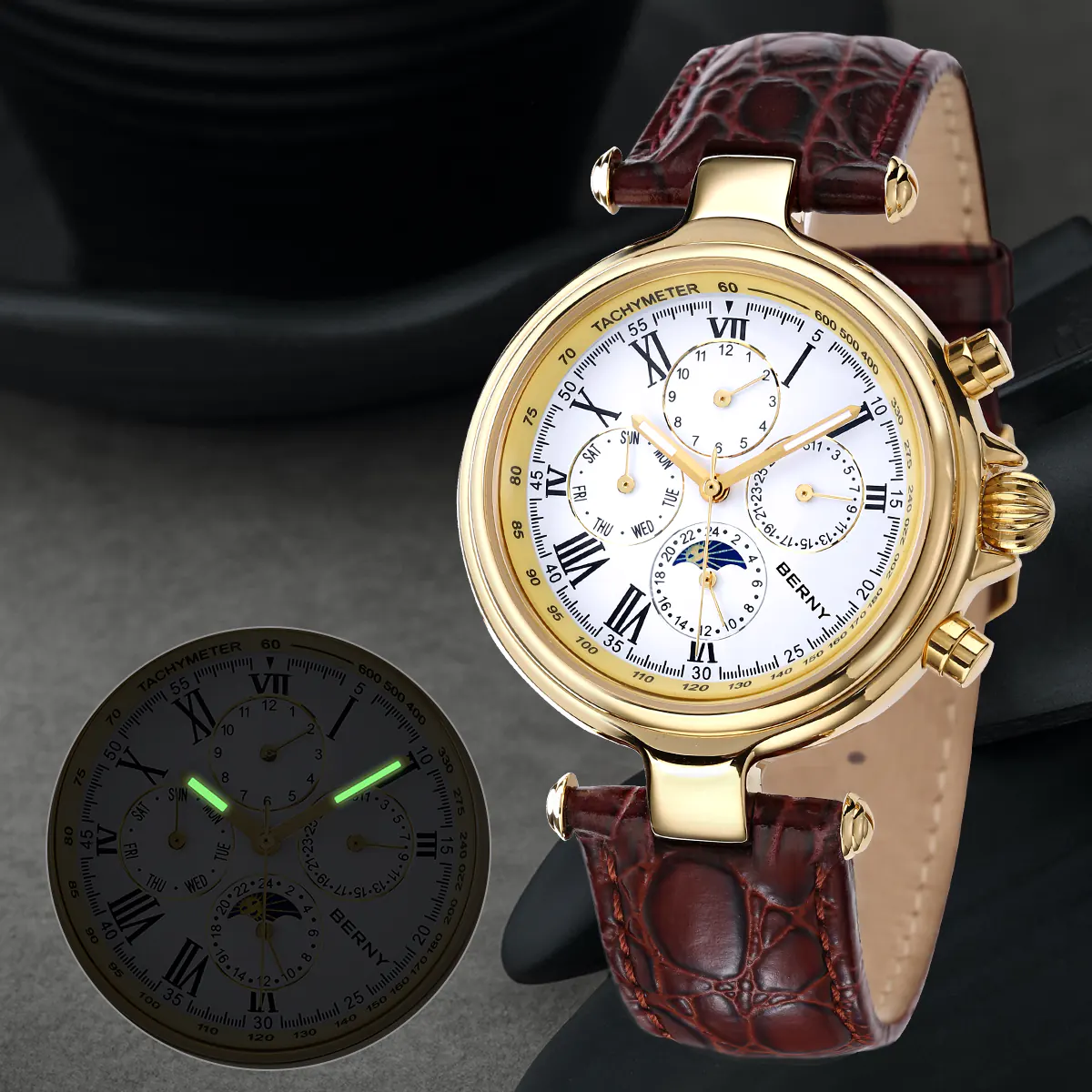BERNY-Men Automatic Full Calendar Watch-AM7042M - Image 2