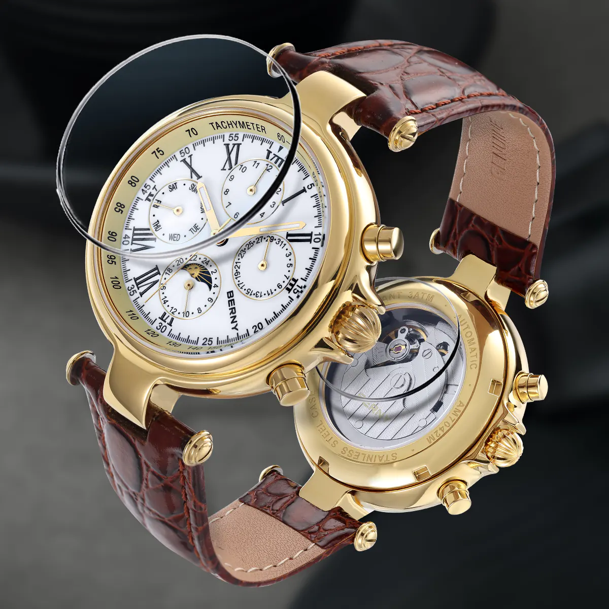 BERNY-Men Automatic Full Calendar Watch-AM7042M - Image 4