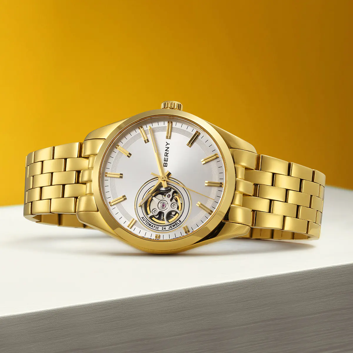 BERNY-Men Automatic Gold Classic Watch-AM179M-Y - Image 7