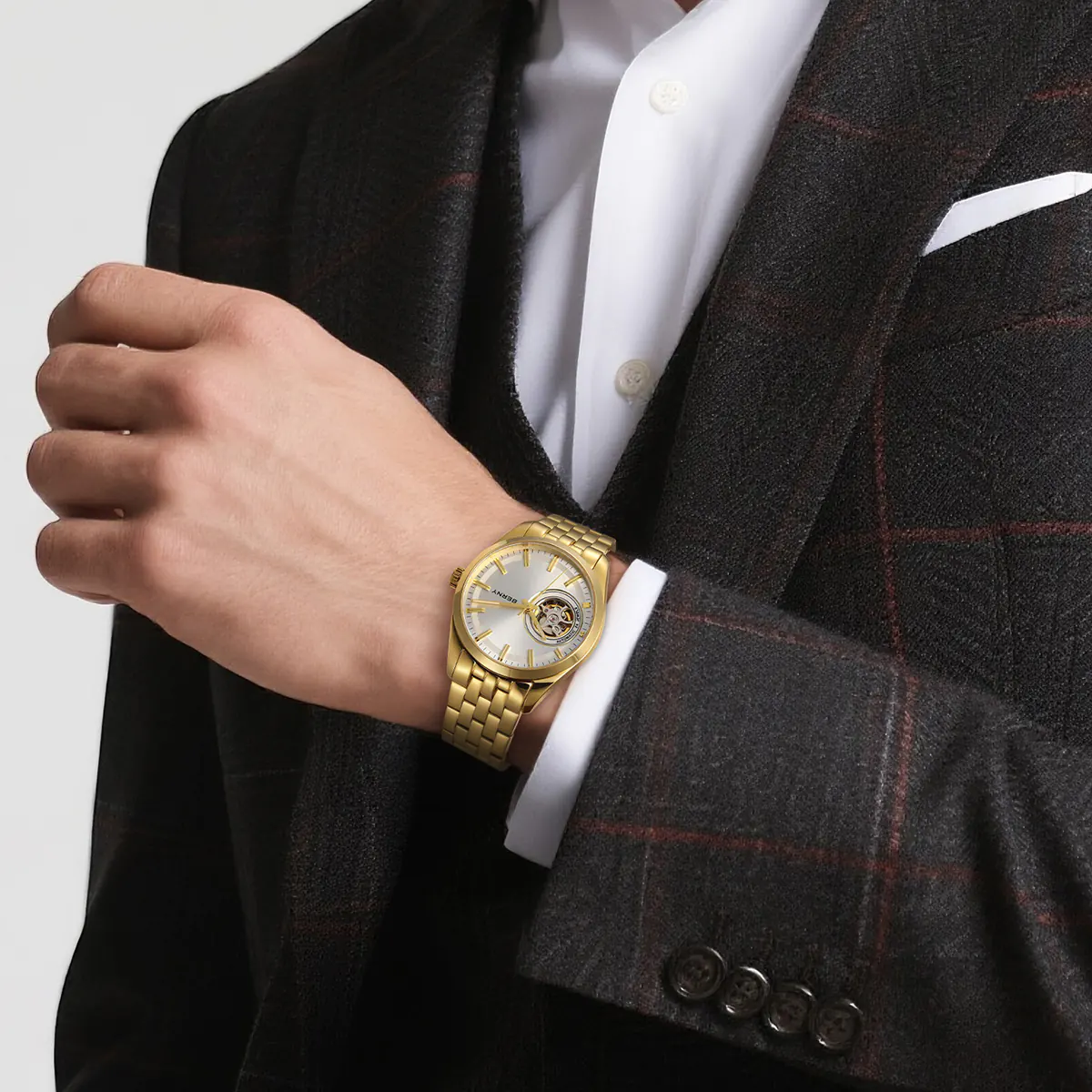BERNY-Men Automatic Gold Classic Watch-AM179M-Y - Image 8