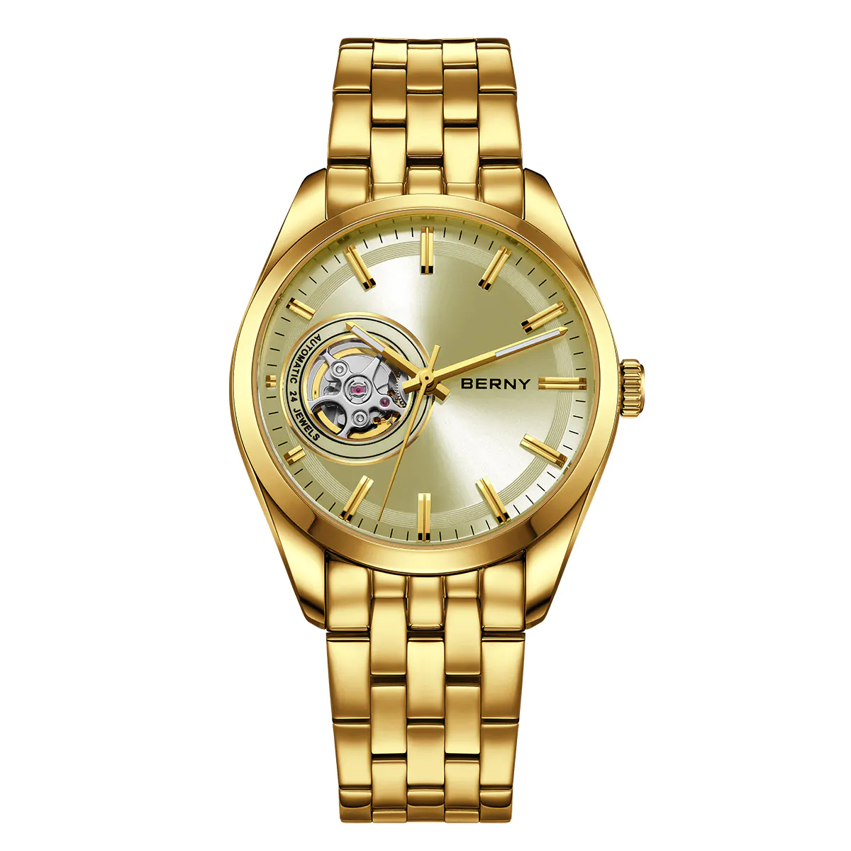 BERNY-Men Automatic Gold Classic Watch-AM179M-Y - Image 9