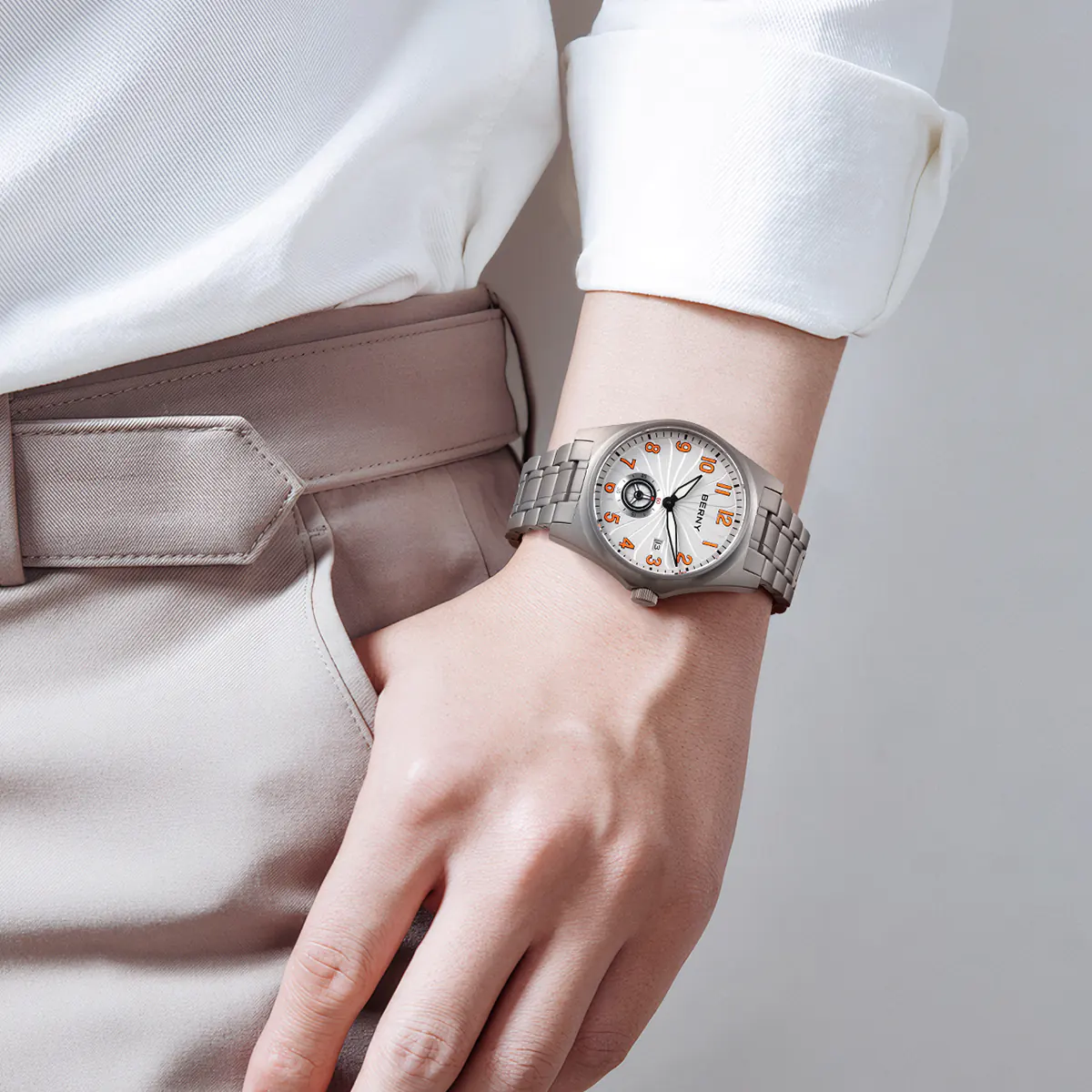 BERNY-Men Automatic Titanium Classic Watch-AMT358MS - Image 7