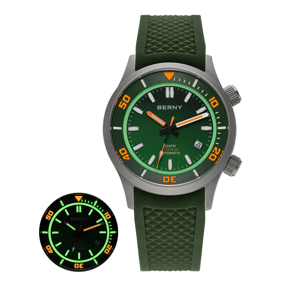 BERNY-Men Automatic Titanium Diver Watch-AMT149M - Image 11