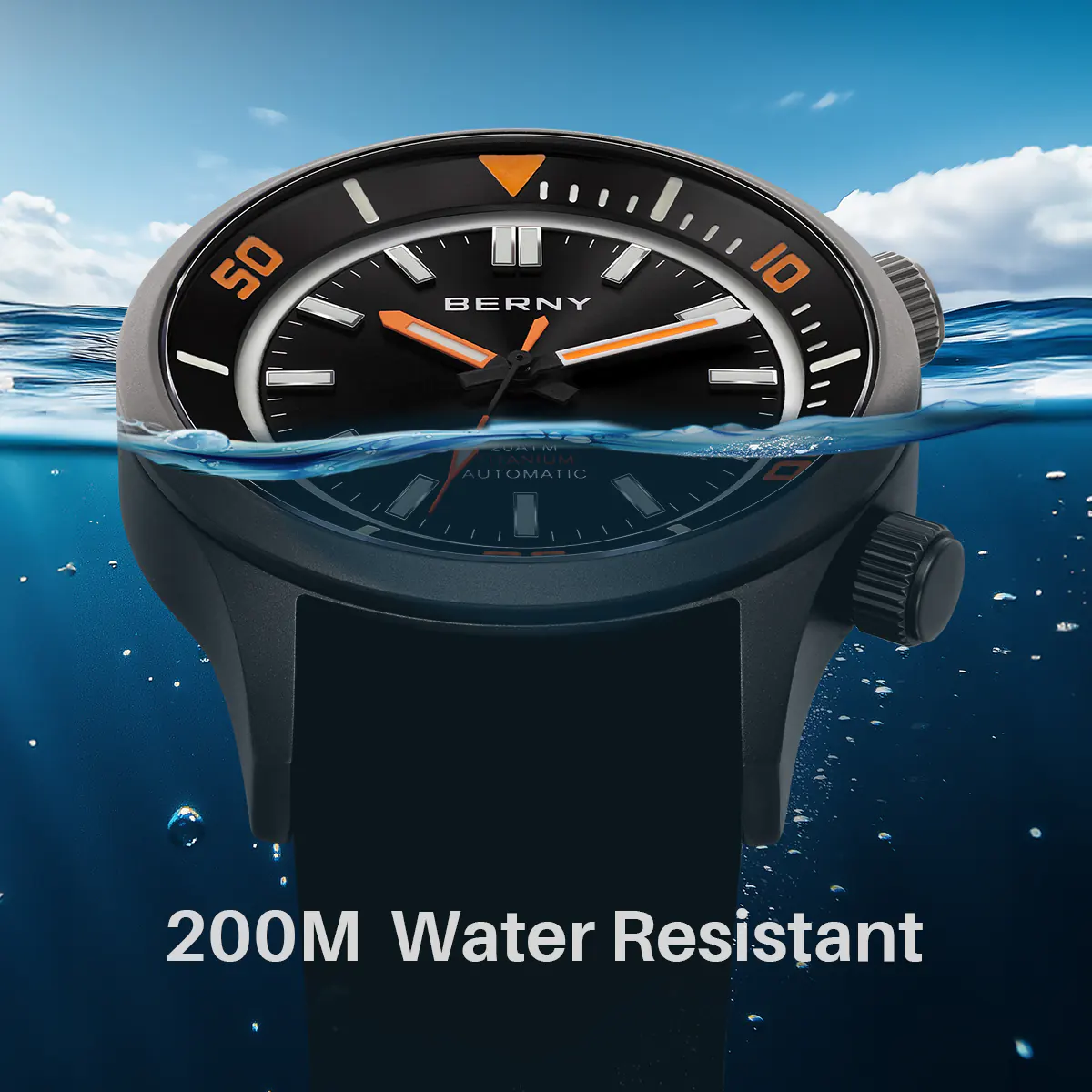 BERNY-Men Automatic Titanium Diver Watch-AMT149M - Image 3