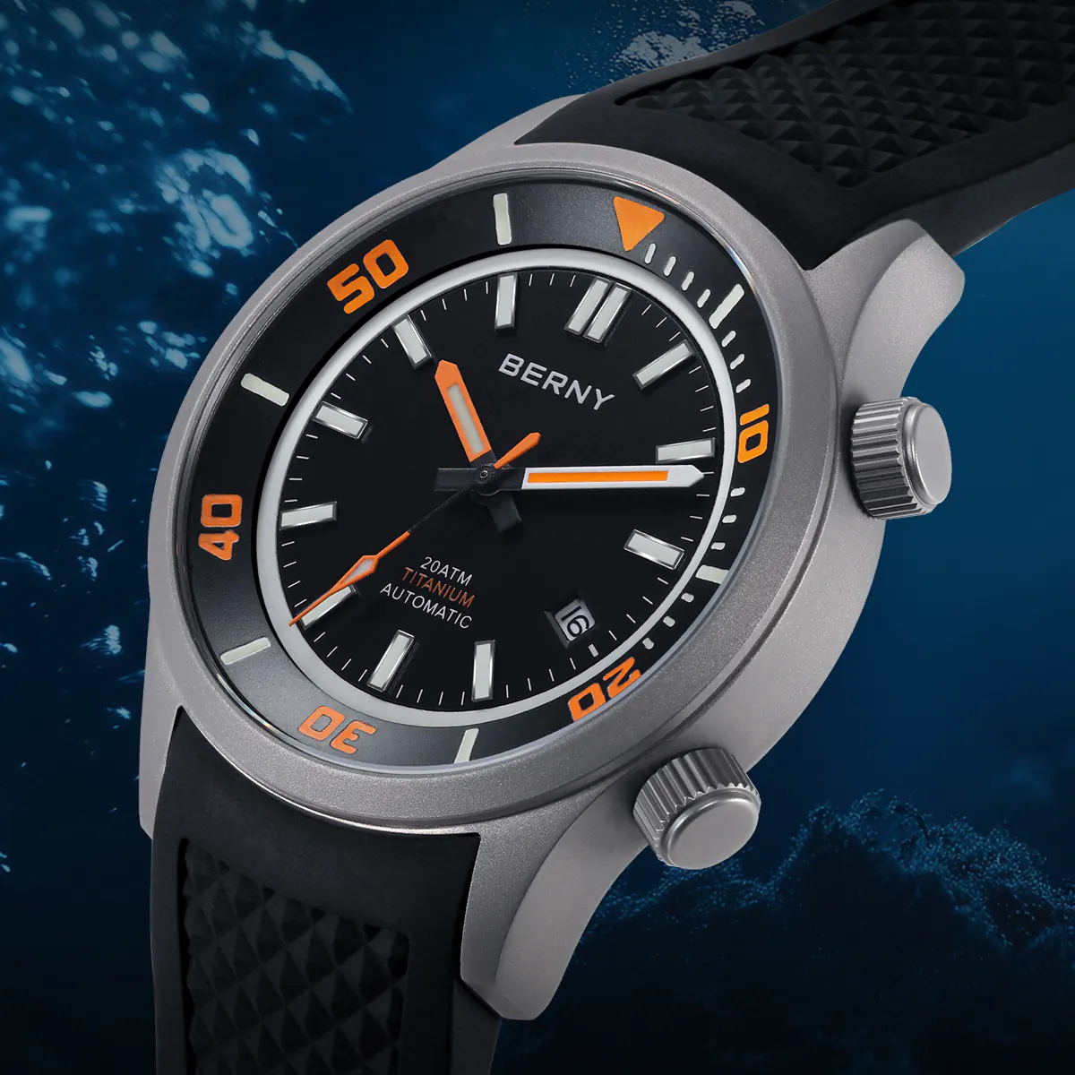 BERNY-Men Automatic Titanium Diver Watch-AMT149M - Image 5