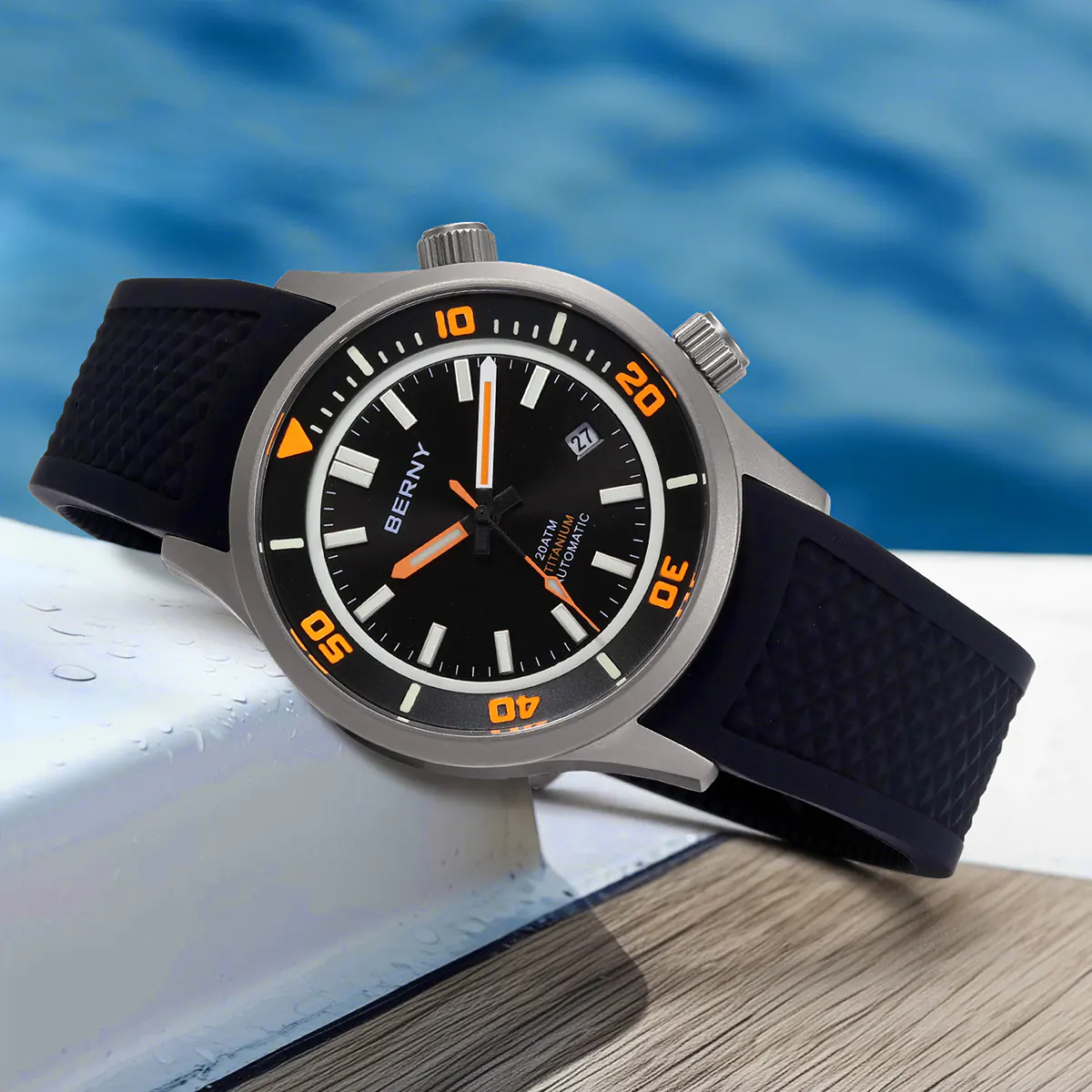 BERNY-Men Automatic Titanium Diver Watch-AMT149M - Image 6