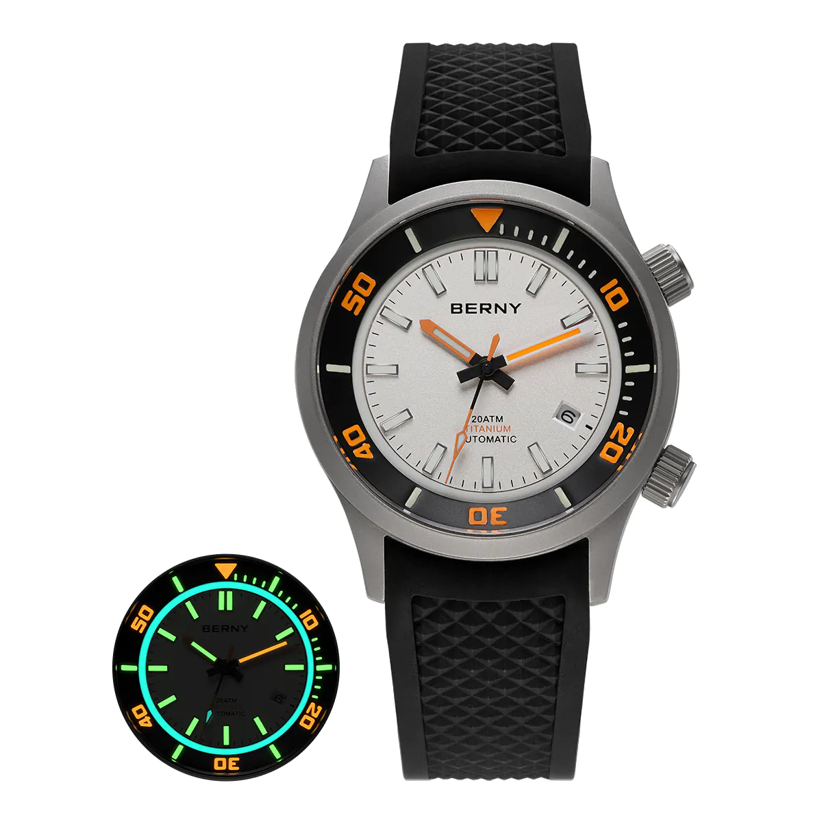 BERNY-Men Automatic Titanium Diver Watch-AMT149M - Image 8