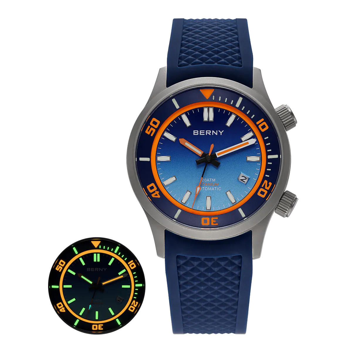 BERNY-Men Automatic Titanium Diver Watch-AMT149M - Image 9