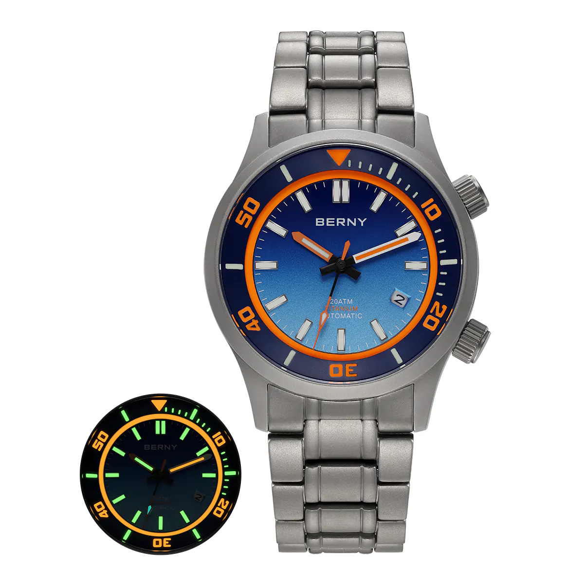 BERNY-Men Automatic Titanium Diver Watch-AMT149MS