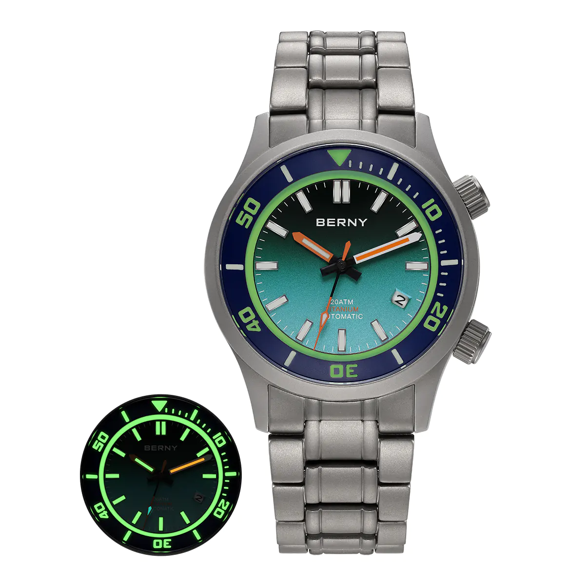 BERNY-Men Automatic Titanium Diver Watch-AMT149MS - Image 10