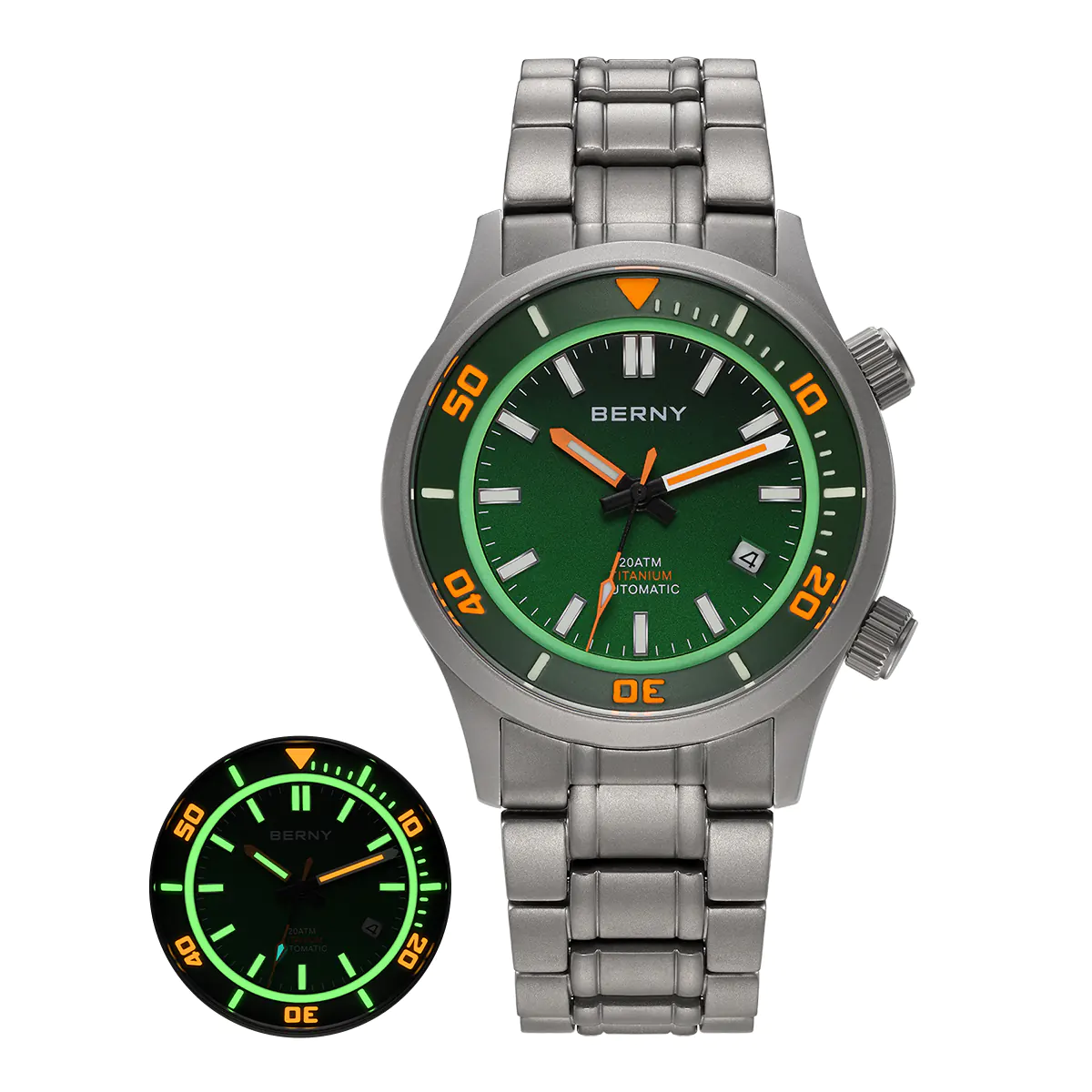 BERNY-Men Automatic Titanium Diver Watch-AMT149MS - Image 11