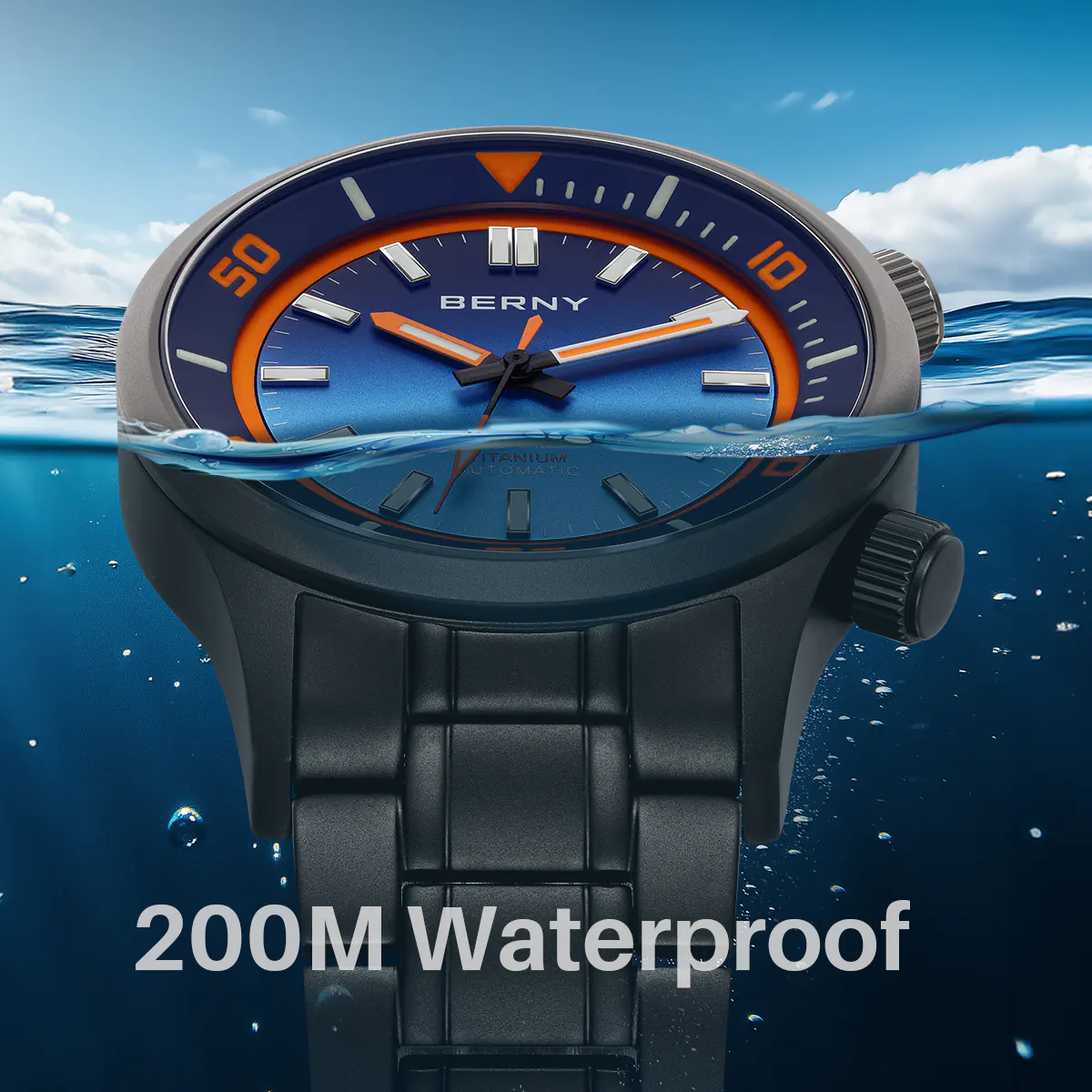 BERNY-Men Automatic Titanium Diver Watch-AMT149MS - Image 3