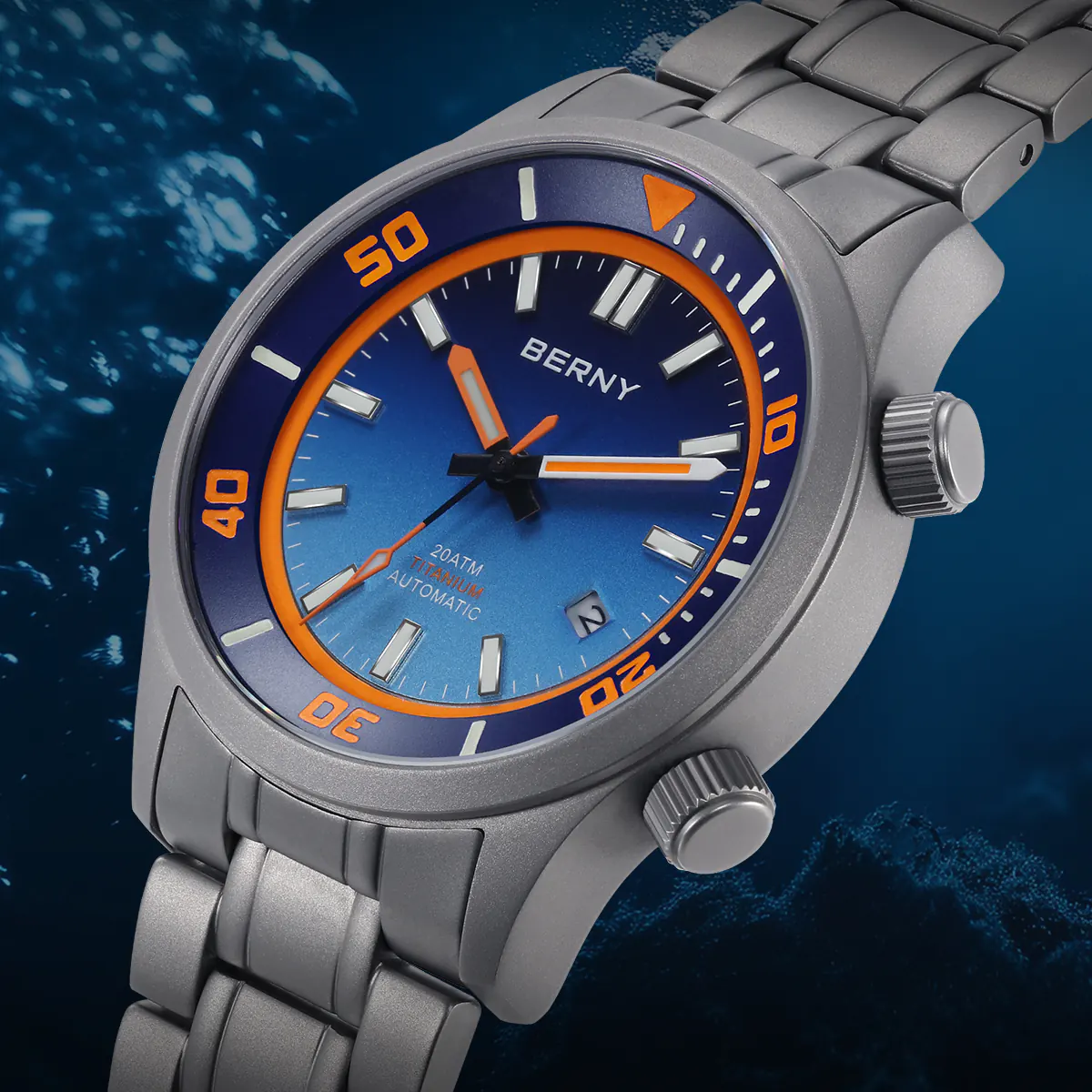 BERNY-Men Automatic Titanium Diver Watch-AMT149MS - Image 5