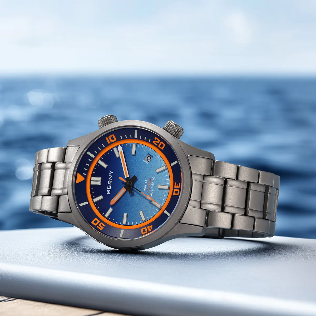BERNY-Men Automatic Titanium Diver Watch-AMT149MS - Image 6