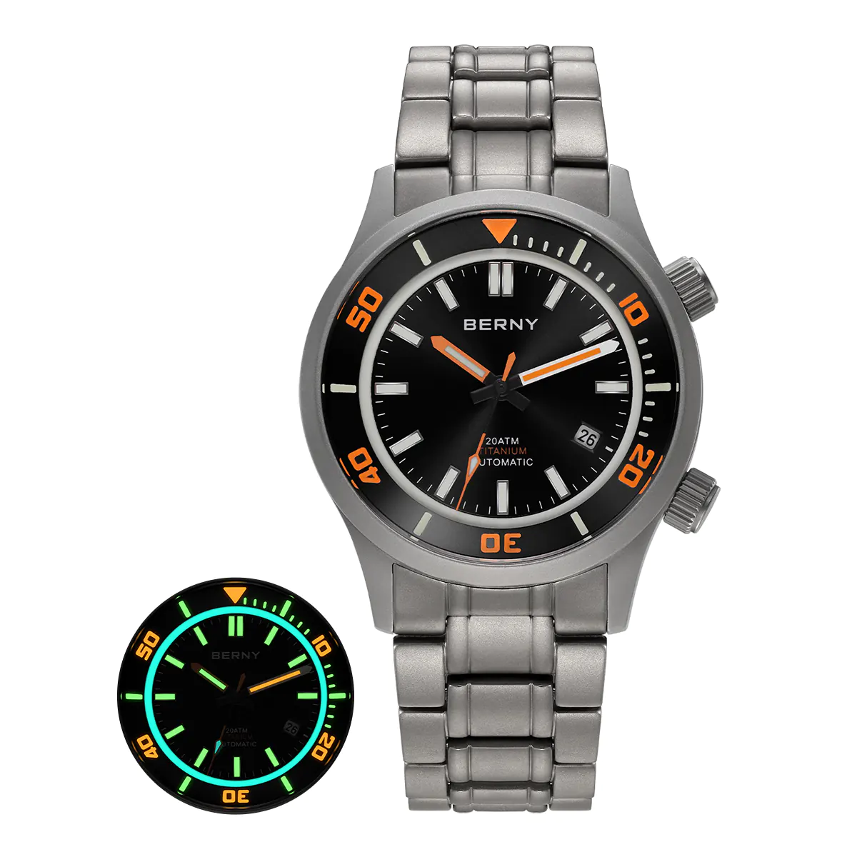 BERNY-Men Automatic Titanium Diver Watch-AMT149MS - Image 8