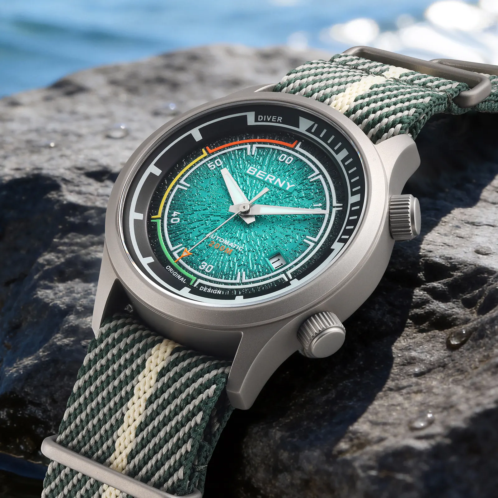 BERNY-Men Automatic Titanium Diver Watch-AMT159MNY - Image 11