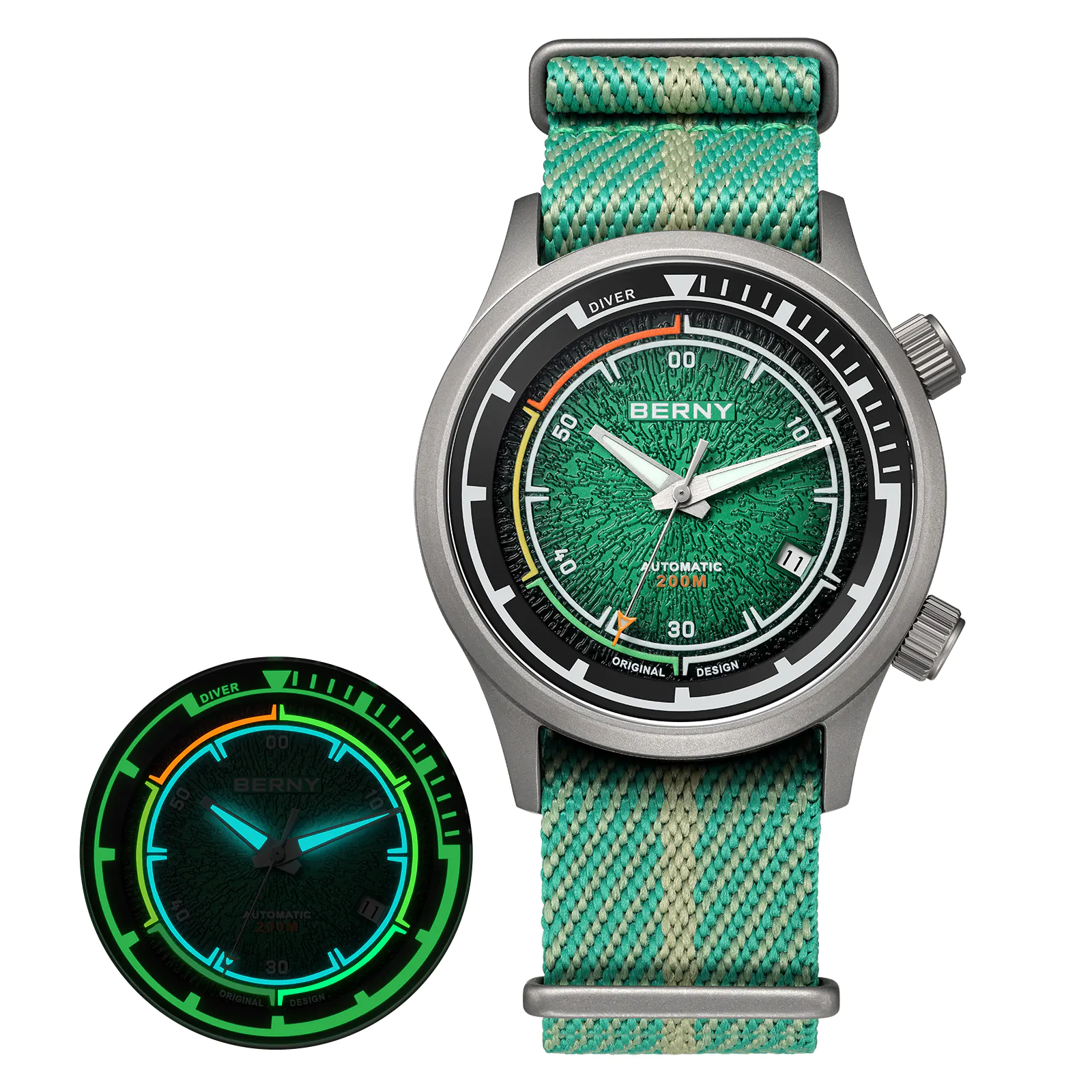 BERNY-Men Automatic Titanium Diver Watch-AMT159MNY - Image 6