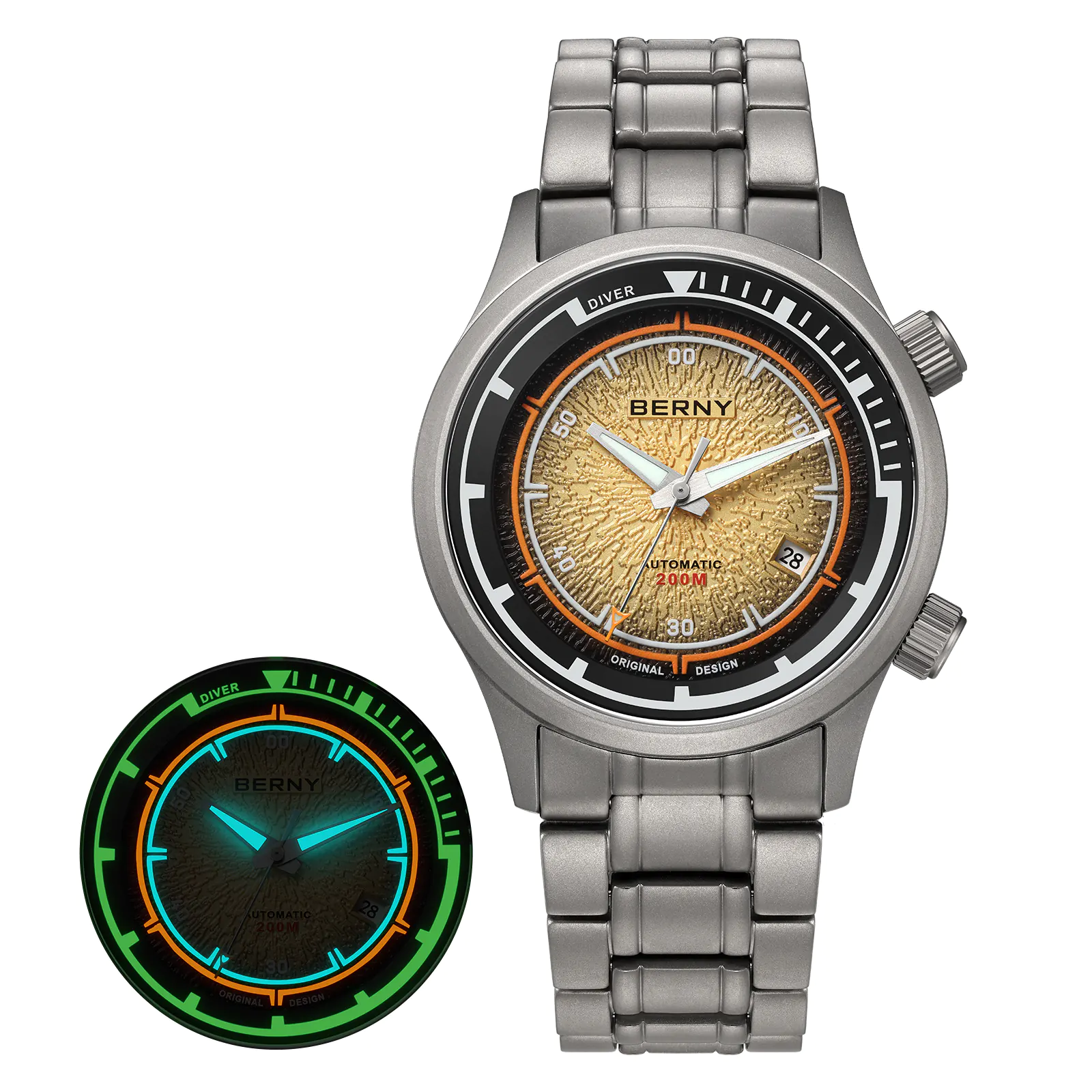 BERNY-Men Automatic Titanium Diver Watch-AMT159MS - Image 4