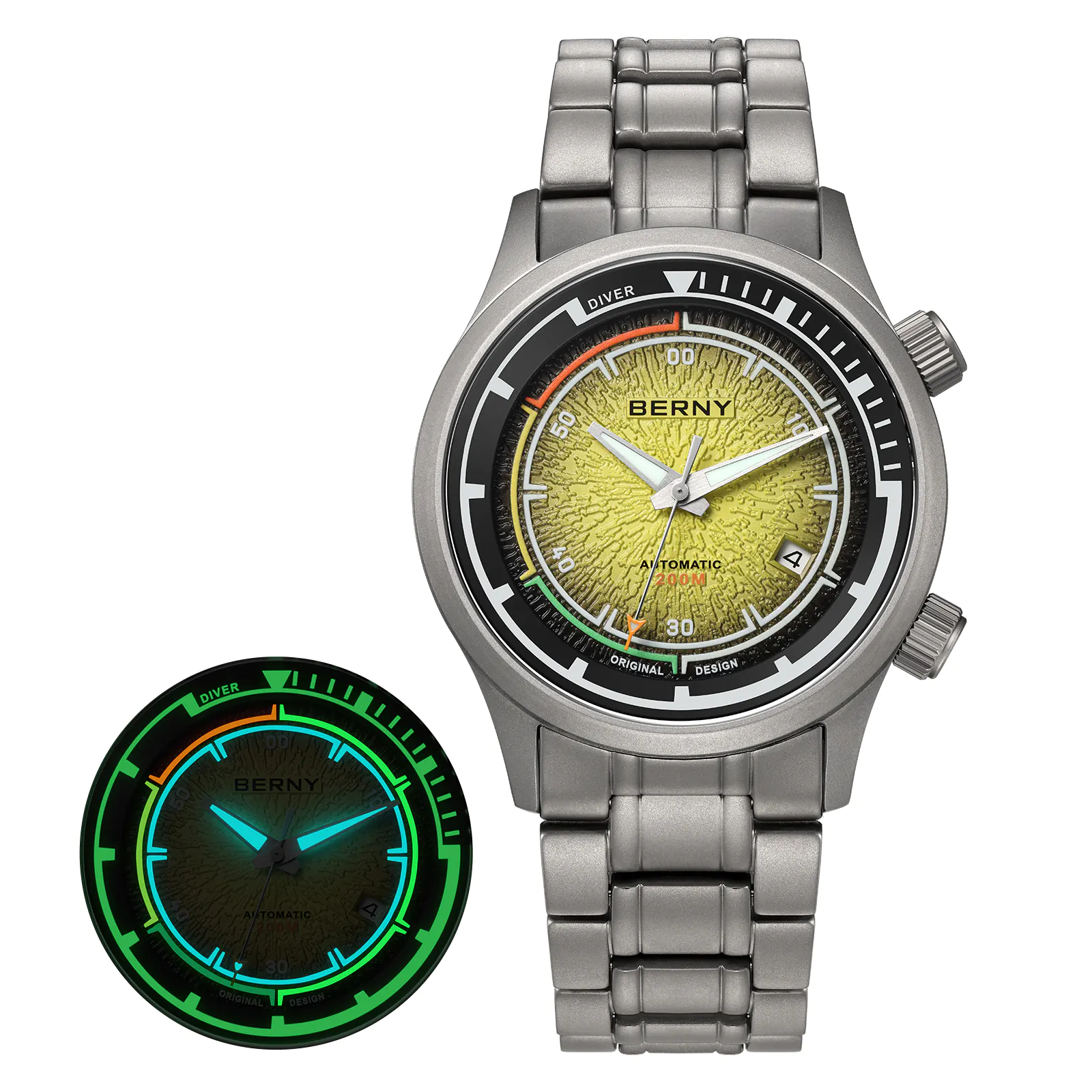 BERNY-Men Automatic Titanium Diver Watch-AMT159MS - Image 5