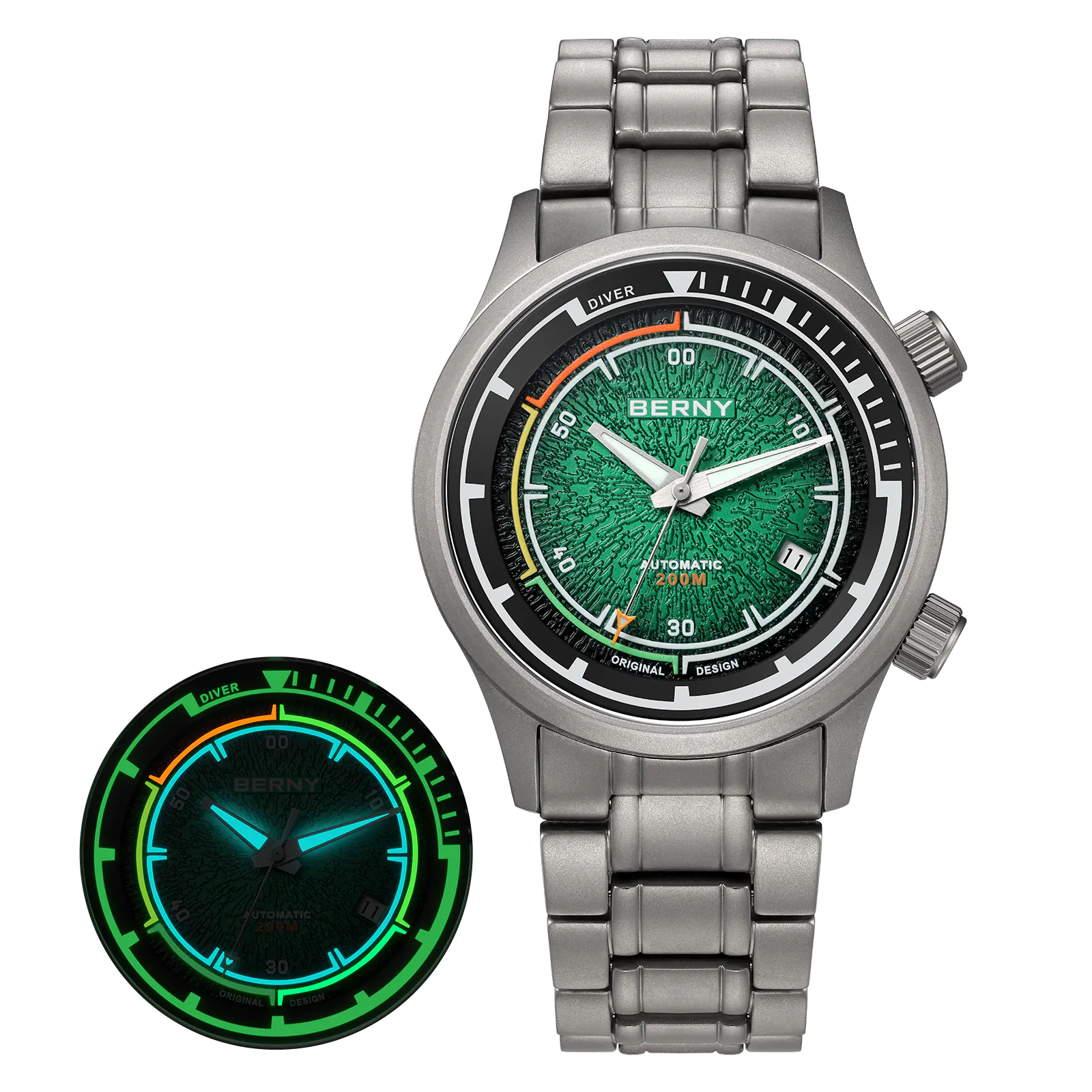 BERNY-Men Automatic Titanium Diver Watch-AMT159MS - Image 6
