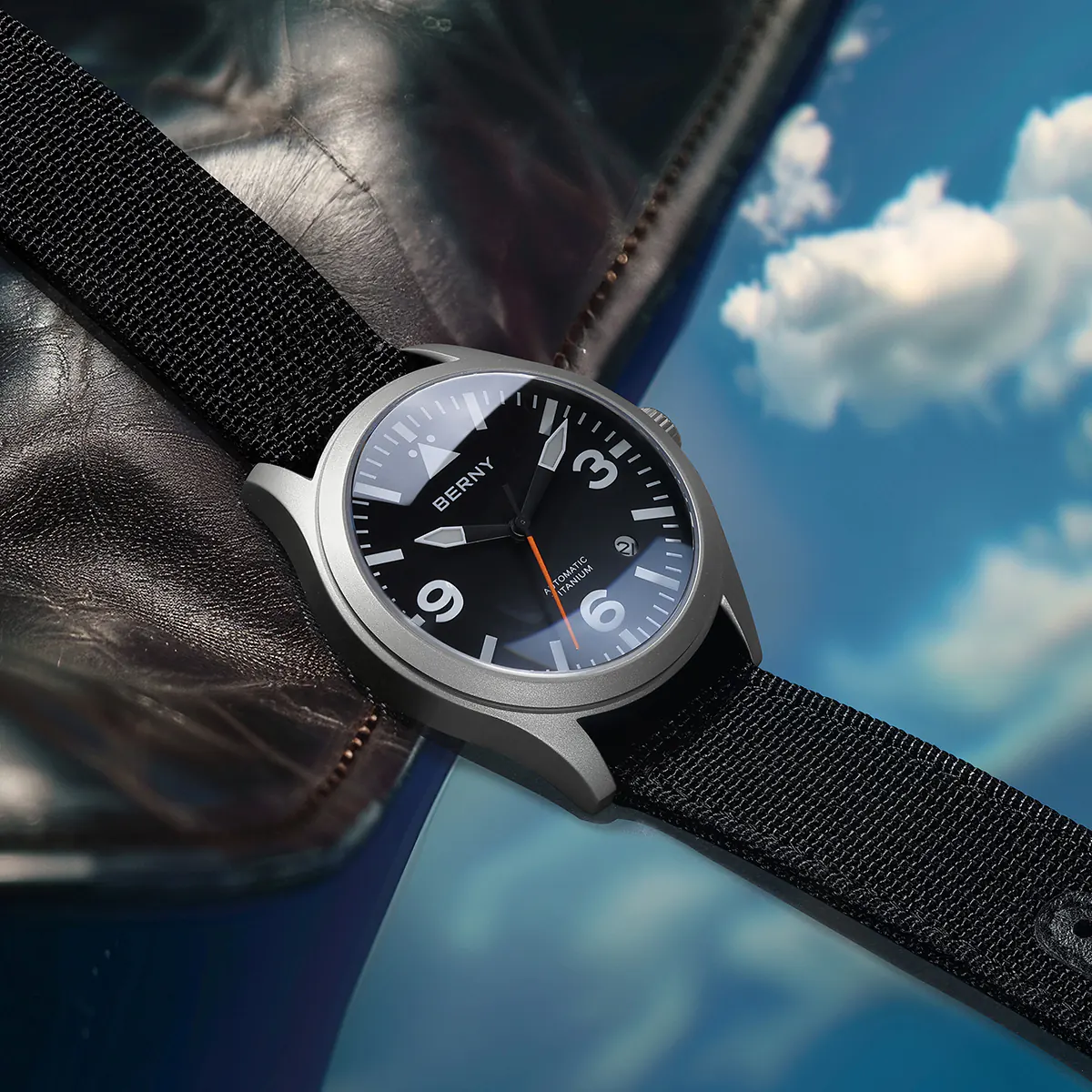 BERNY-Men Automatic Titanium Field Watch-AMT143M - Image 10