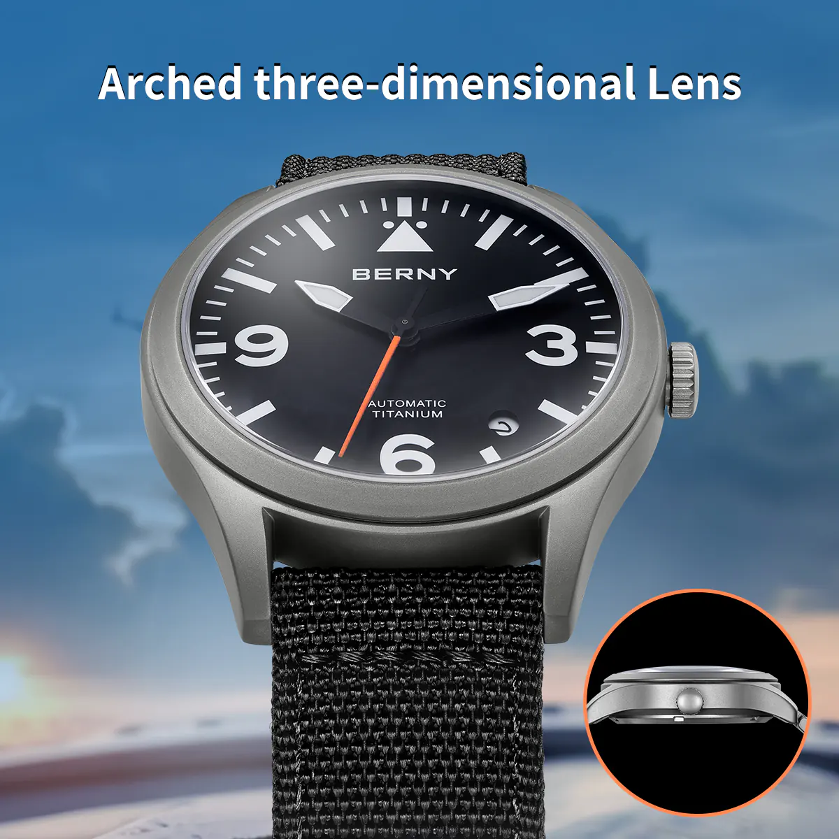 BERNY-Men Automatic Titanium Field Watch-AMT143M - Image 5