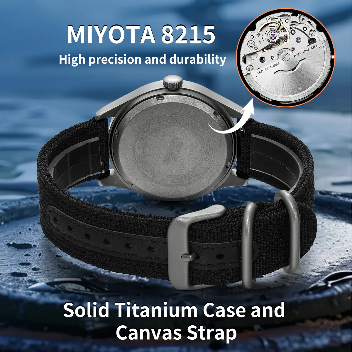 BERNY-Men Automatic Titanium Field Watch-AMT143M - Image 8
