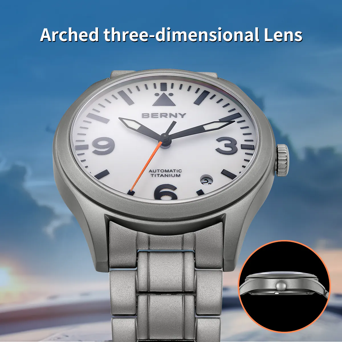 BERNY-Men Automatic Titanium Field Watch-AMT143MS - Image 5